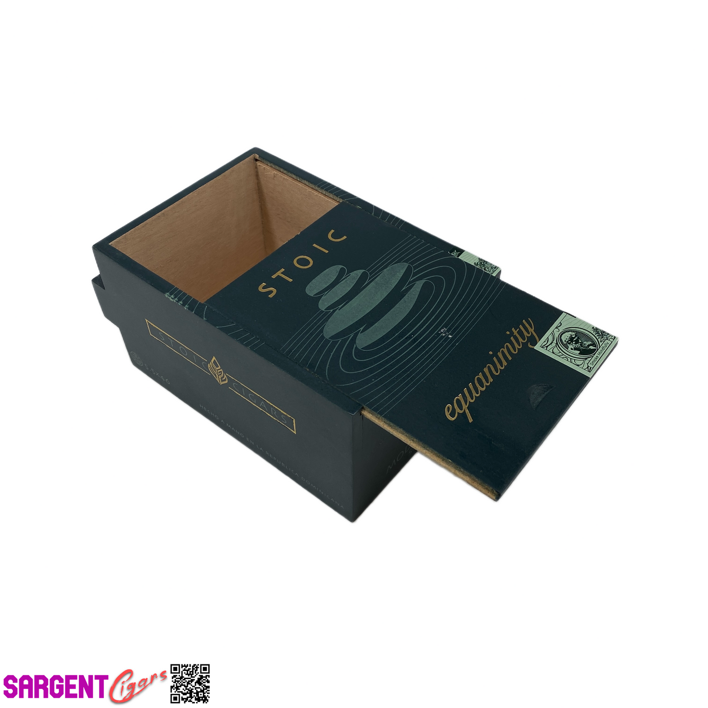 Stoic Equanimity Moderation Empty Wooden Cigar Box 4.25x6.5x3.25