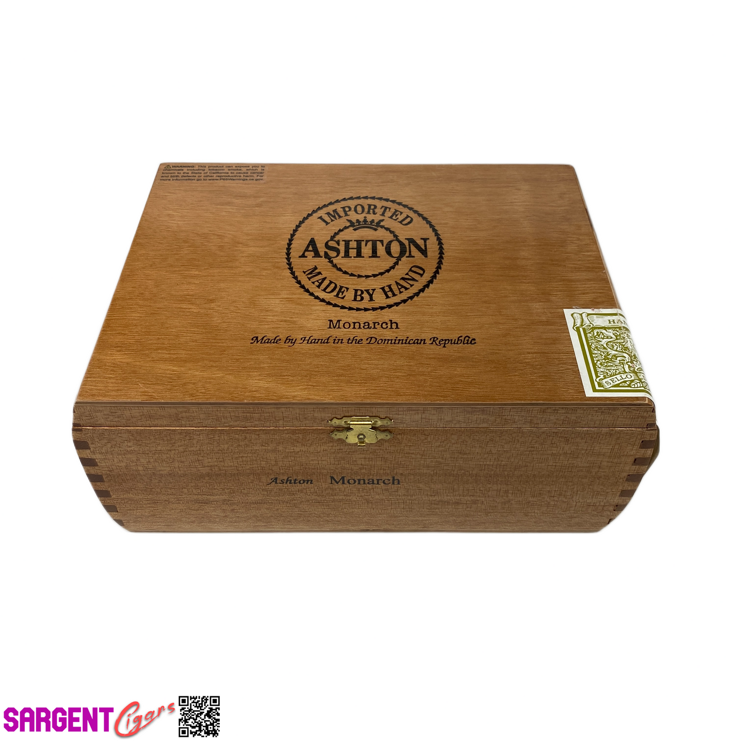 Ashton Classic Monarch Empty Wooden Cigar Box 9.5x6.75x3.75