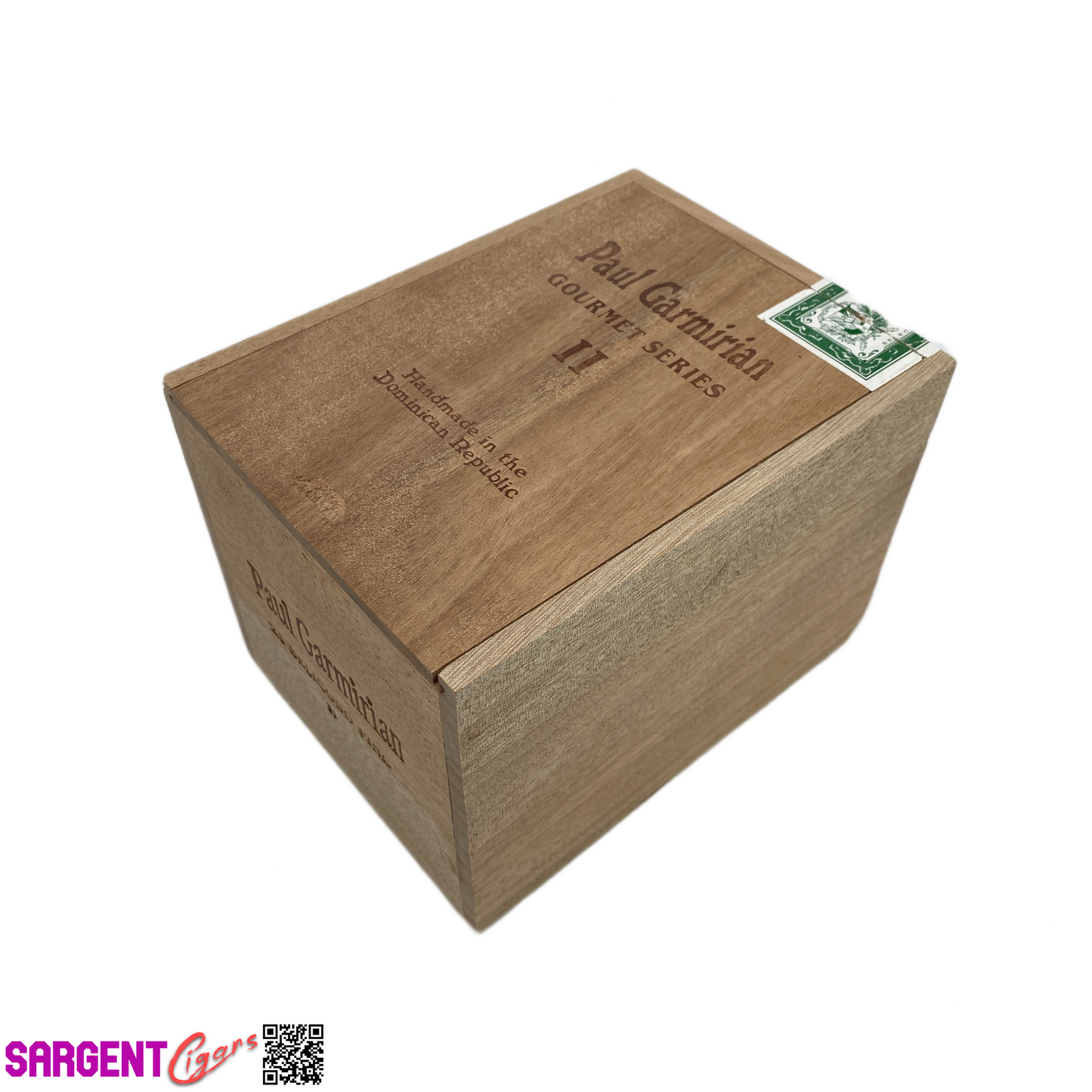 Paul Garmirian Belicoso Fino Empty Wooden Cigar Box 4.5x6.25x4.5