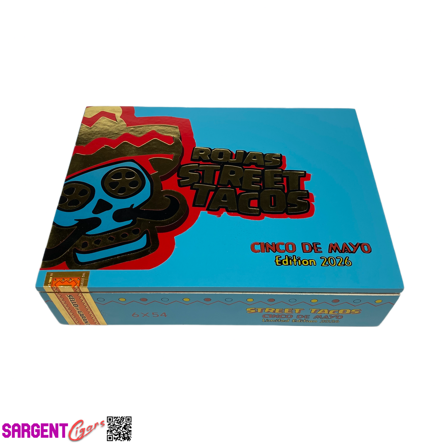 Rojas Street Taco 2026 Empty Wooden Cigar Box 8.75x6.75x2
