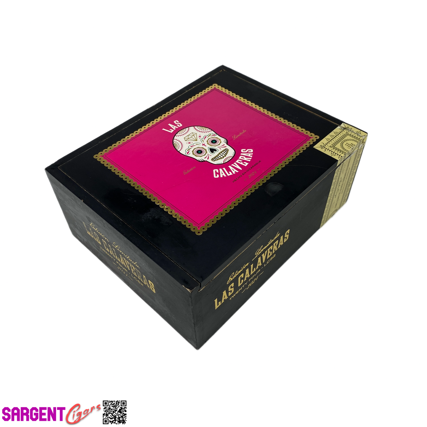 Las Calaveras 2024 LC52 Empty Wooden Cigar Box 7x5.75x3