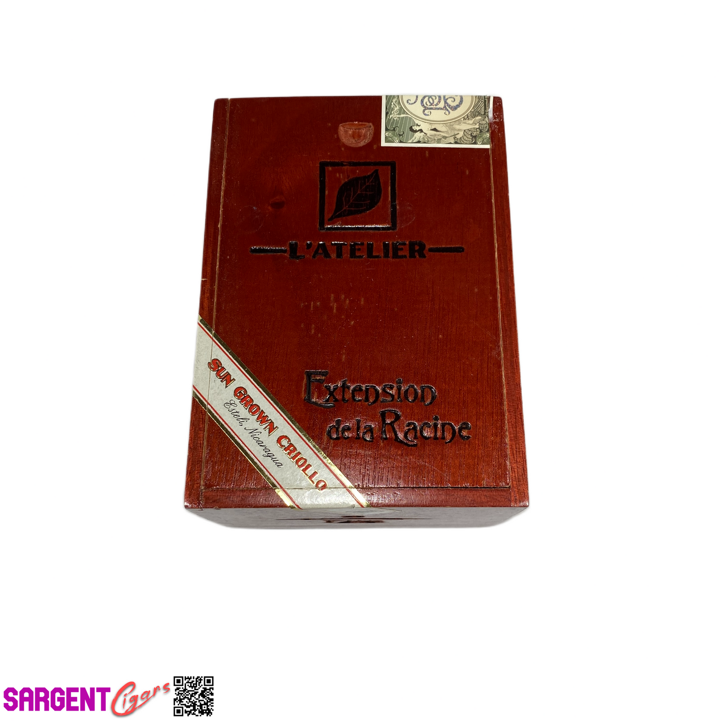 L'Atelier ERB Empty Wooden Cigar Box 4.25x6x3.5