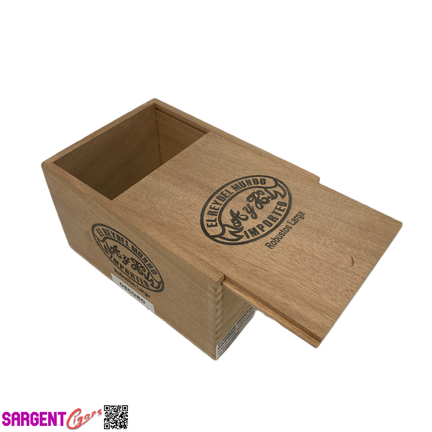 Del Mundo Robusto Larga Empty Wooden Cigar Box 5x7x4