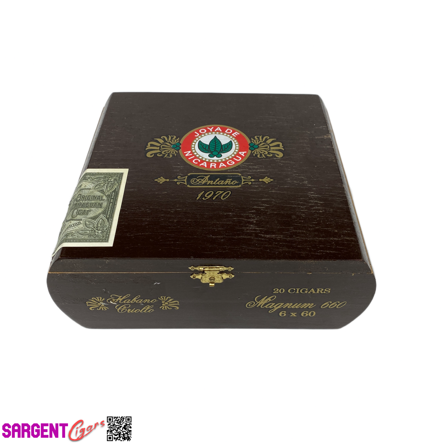 Joya De Nicaragua Antano Magnum Empty Wooden Cigar Box 7.75x6.75x3