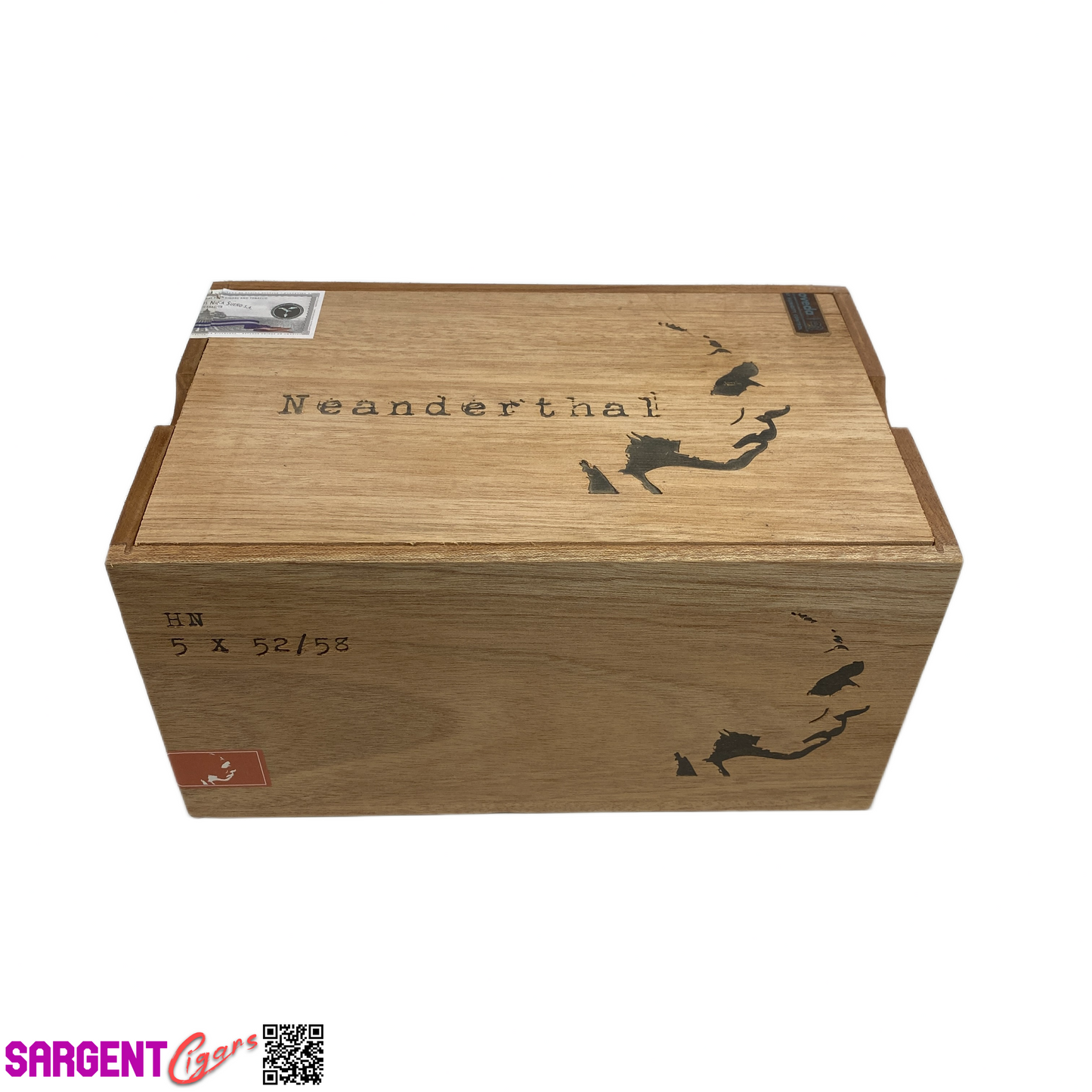 RomaCraft Neanderthal HN Empty Wooden Cigar Box 10.25x6.5x5.5