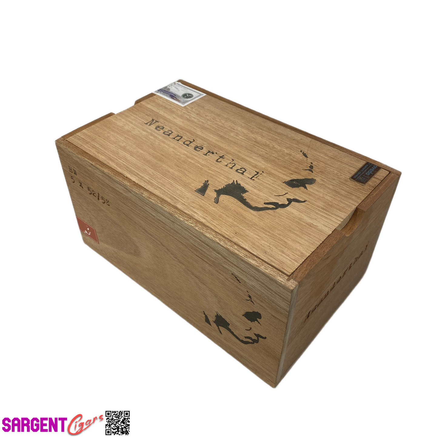 RomaCraft Neanderthal HN Empty Wooden Cigar Box 10.25x6.5x5.5