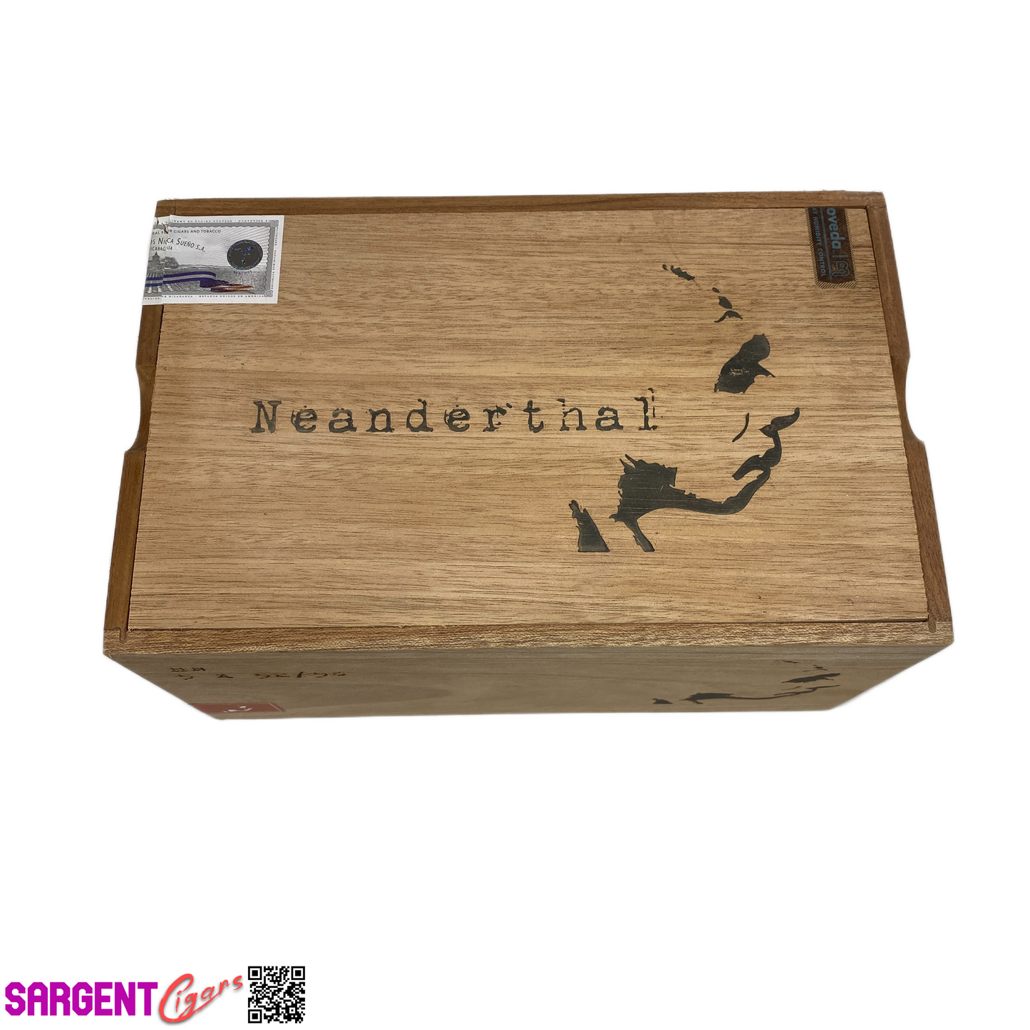 RomaCraft Neanderthal HN Empty Wooden Cigar Box 10.25x6.5x5.5