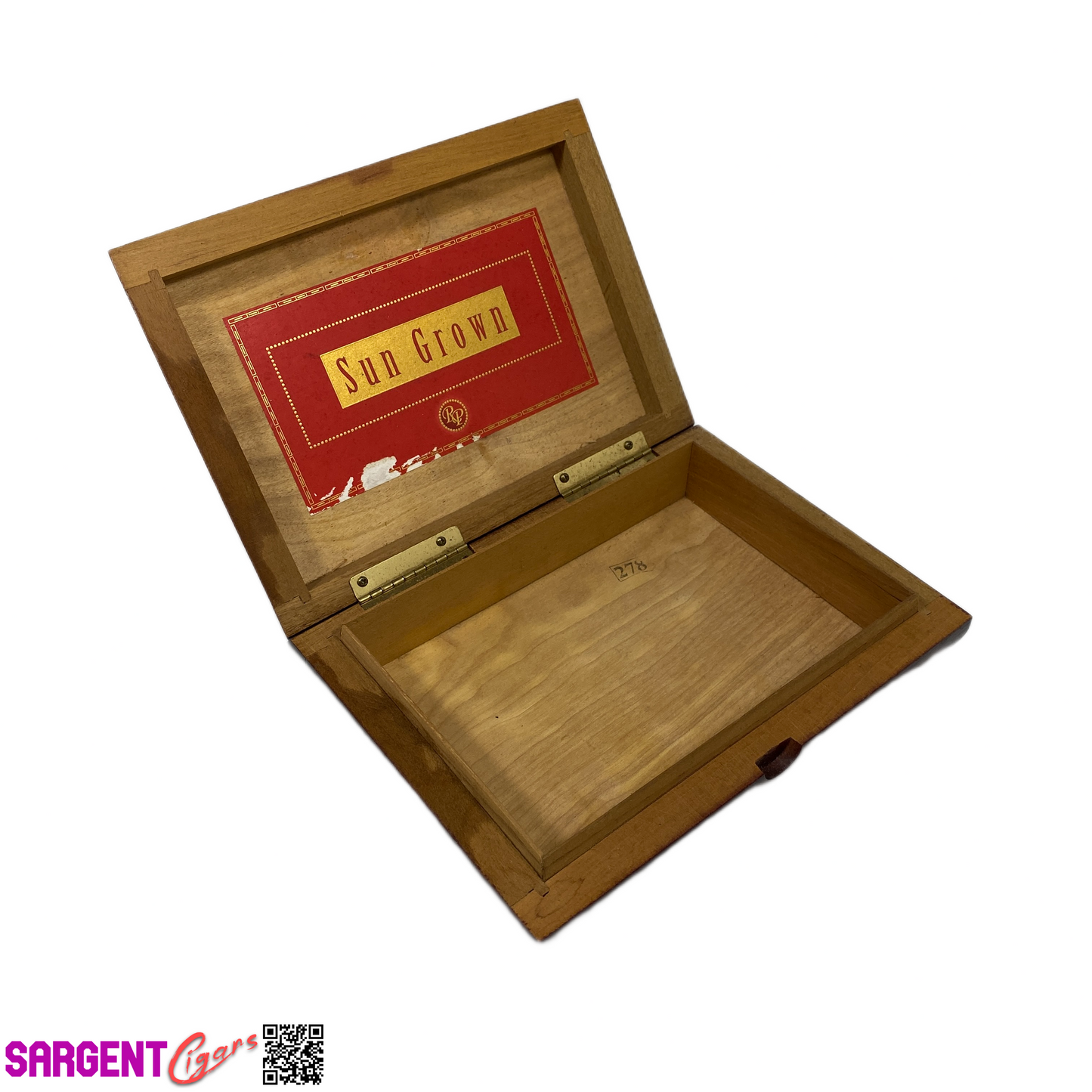 Rocky Patel Sun Grown Petite Corona Empty Wooden Cigar Box 8.25x6x1.75