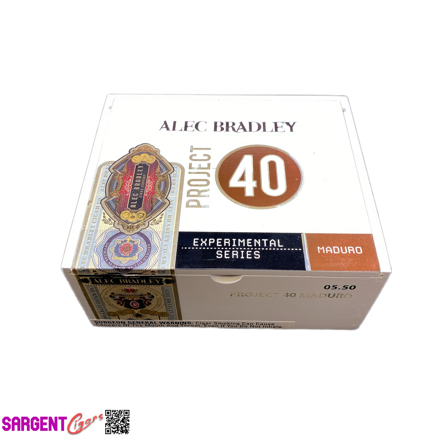 Alec Bradley Project 40 Maduro 550 Empty Wooden Cigar Box 6.75x5.75x3