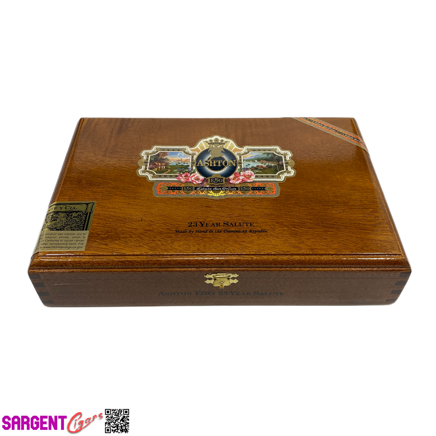 Ashton ESG 23 Year Salute Empty Wooden Cigar Box 11.25x7.5x2.25