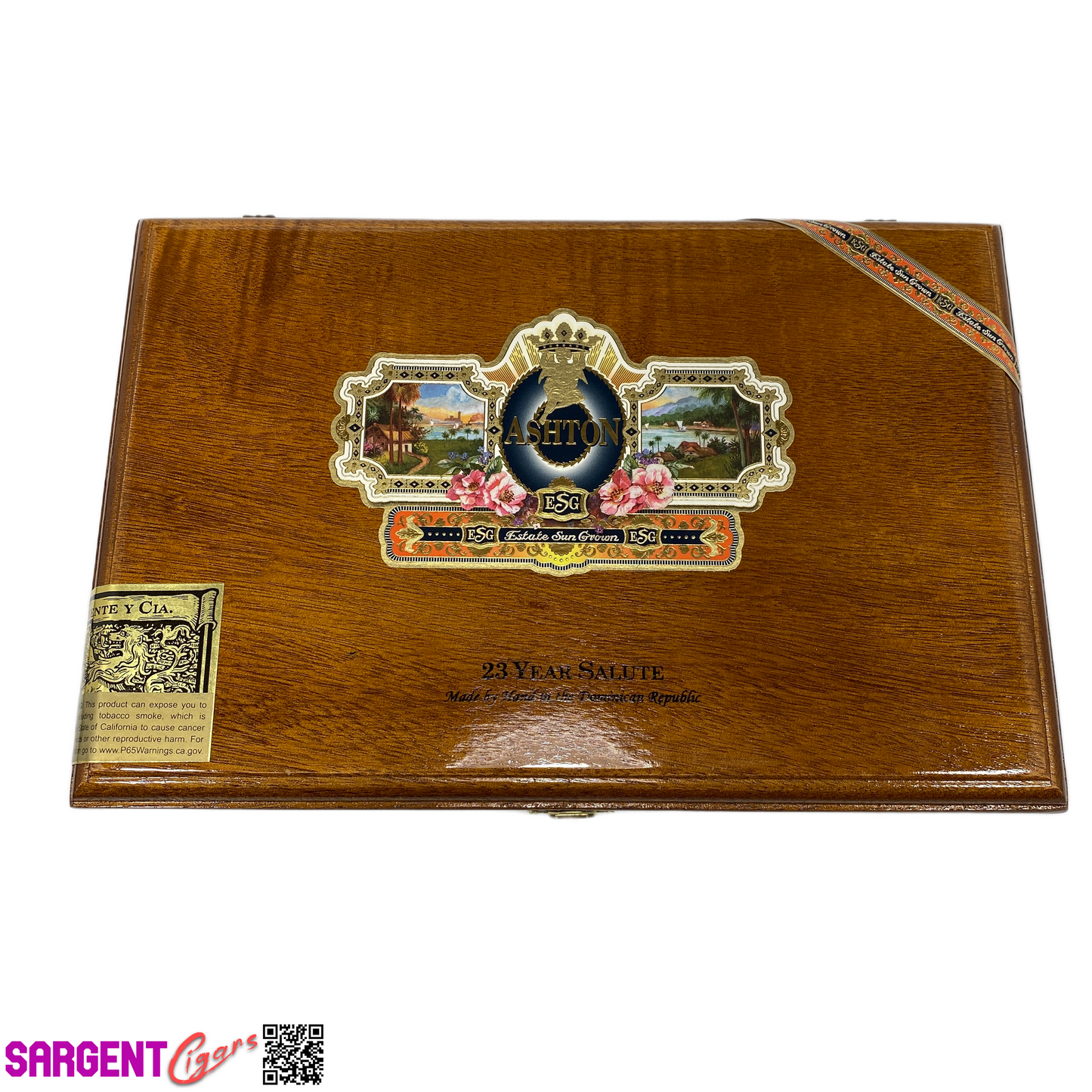 Ashton ESG 23 Year Salute Empty Wooden Cigar Box 11.25x7.5x2.25