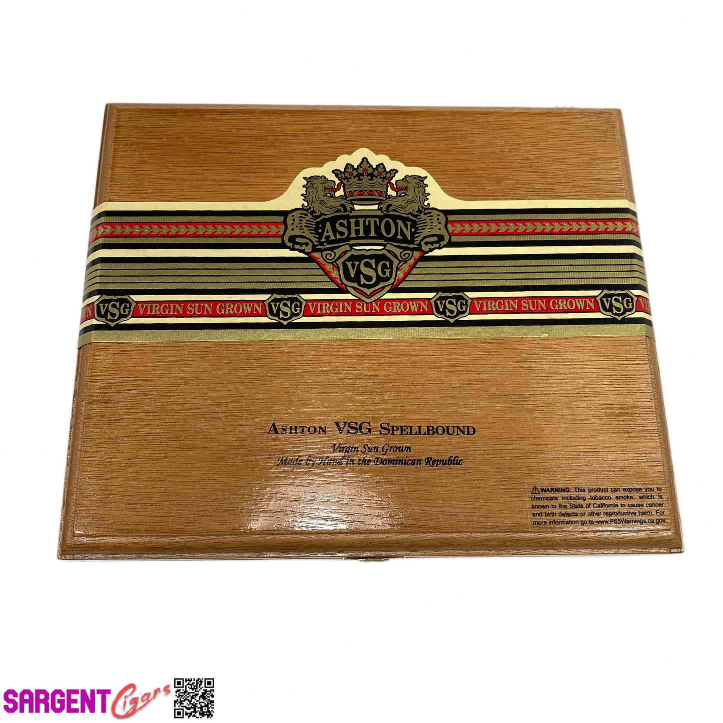 Ashton VSG Spellbound Empty Wooden Cigar Box 10x8.5x2.25