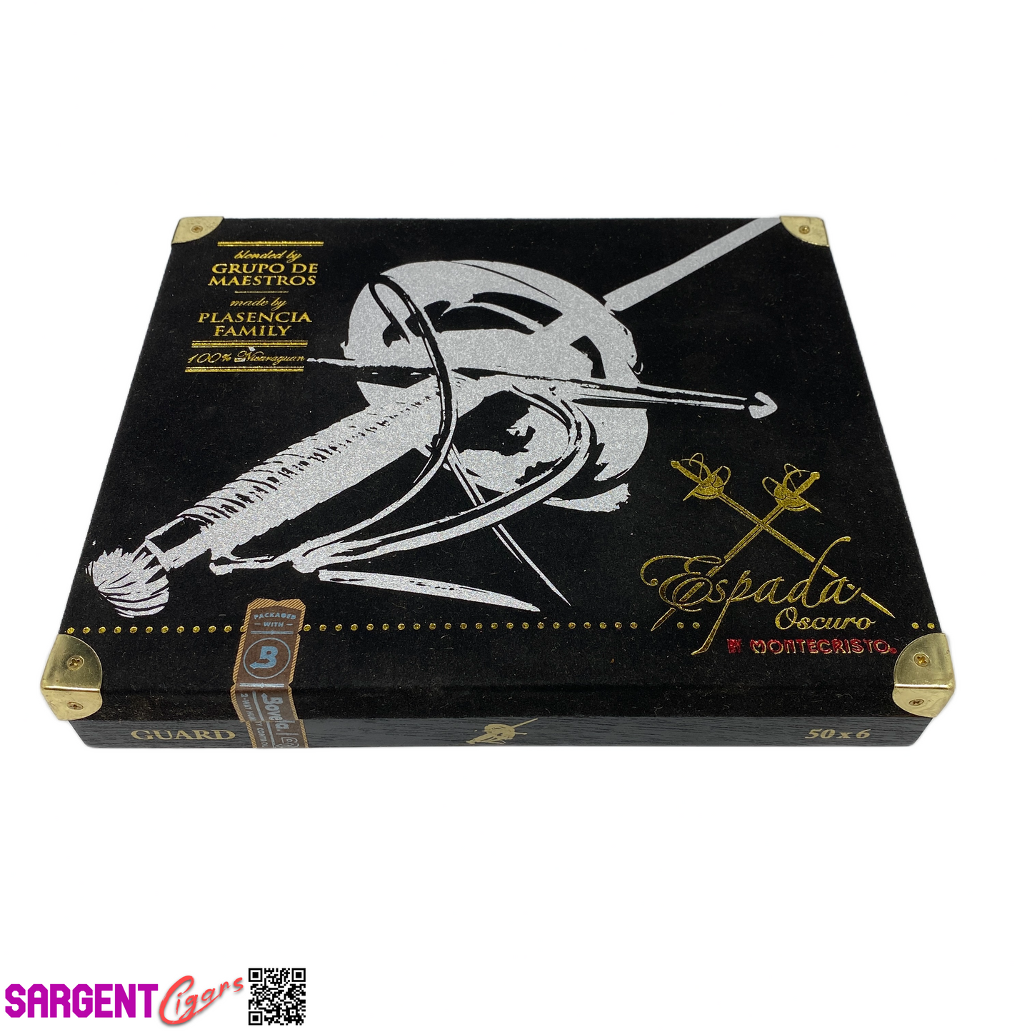 Montecristo Espada Oscuro Guard Empty Wooden Cigar Box 8.75x7.25x1.5