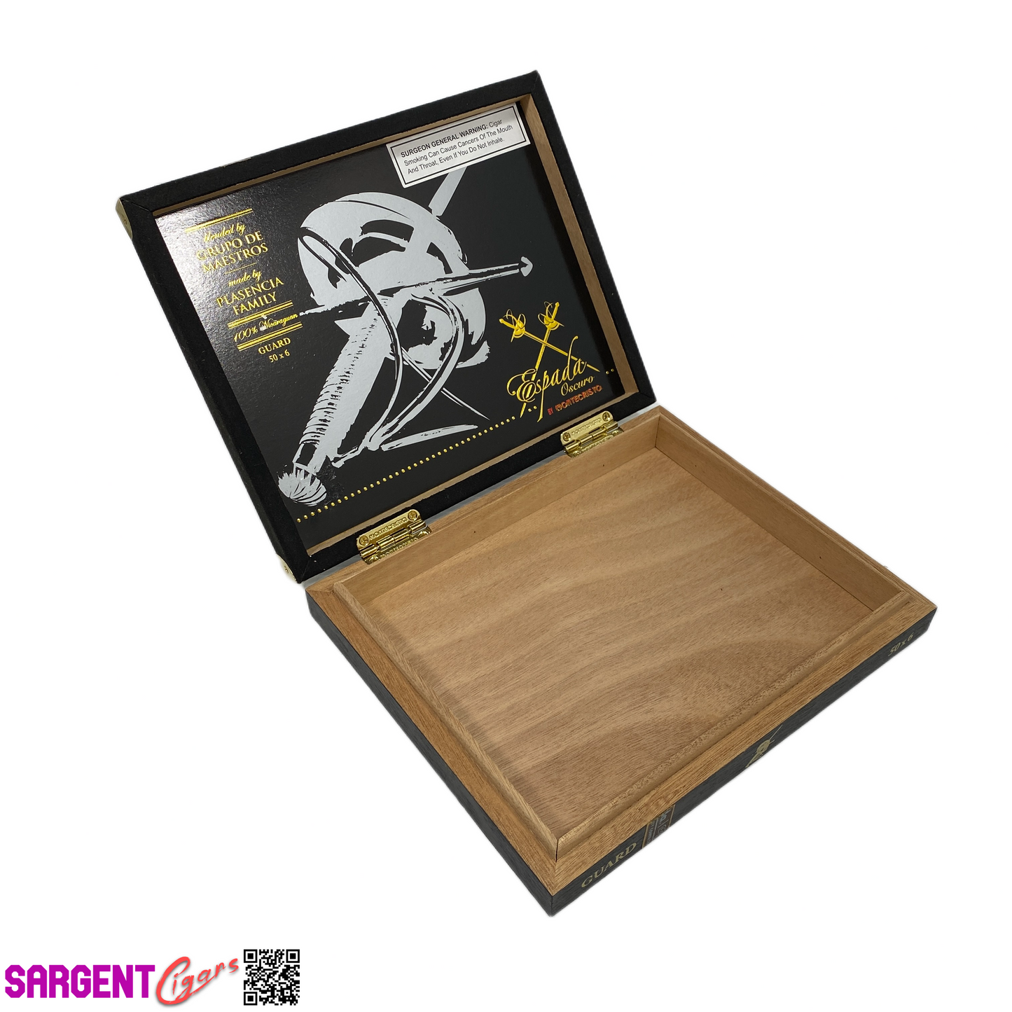 Montecristo Espada Oscuro Guard Empty Wooden Cigar Box 8.75x7.25x1.5