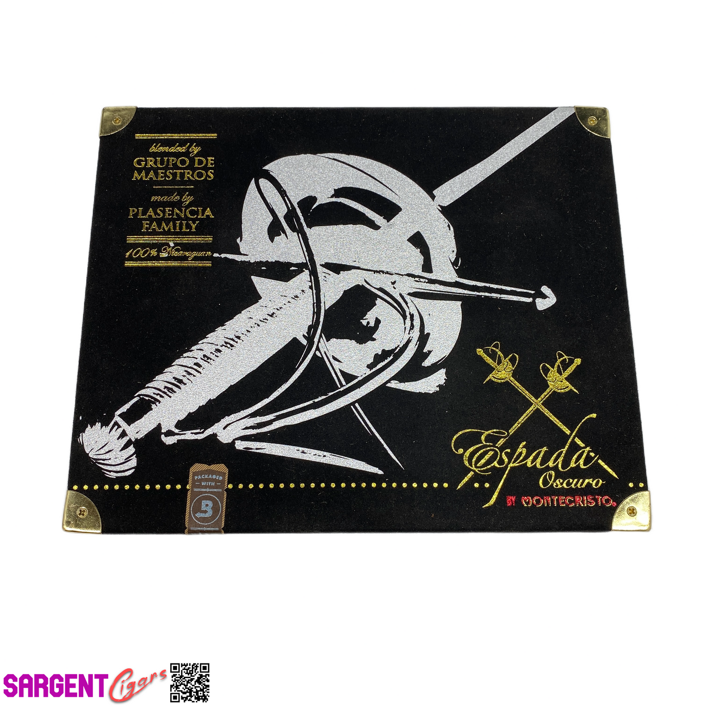 Montecristo Espada Oscuro Guard Empty Wooden Cigar Box 8.75x7.25x1.5