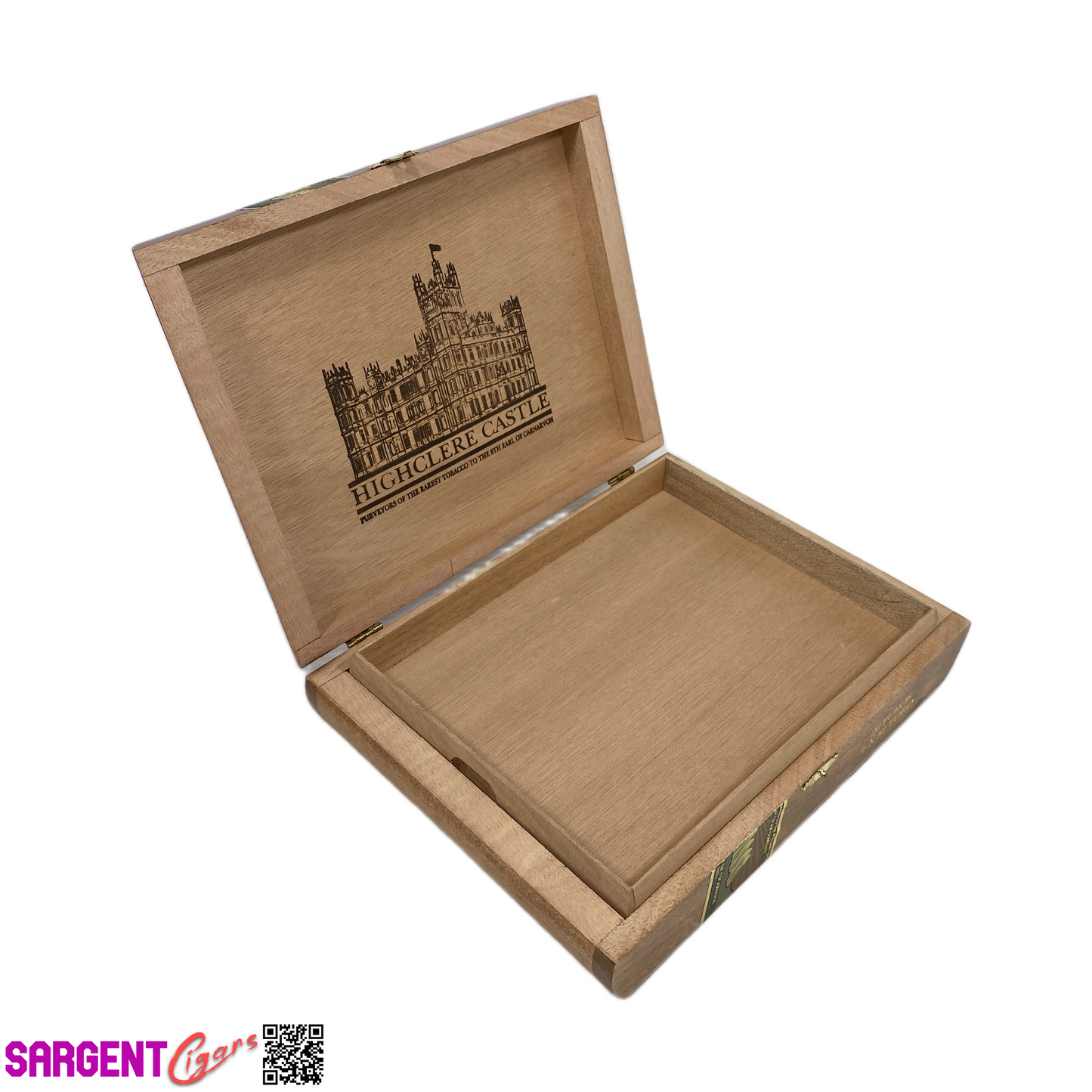 Highclere Castle Toro Empty Wooden Cigar Box 9.75x7.25x2.25