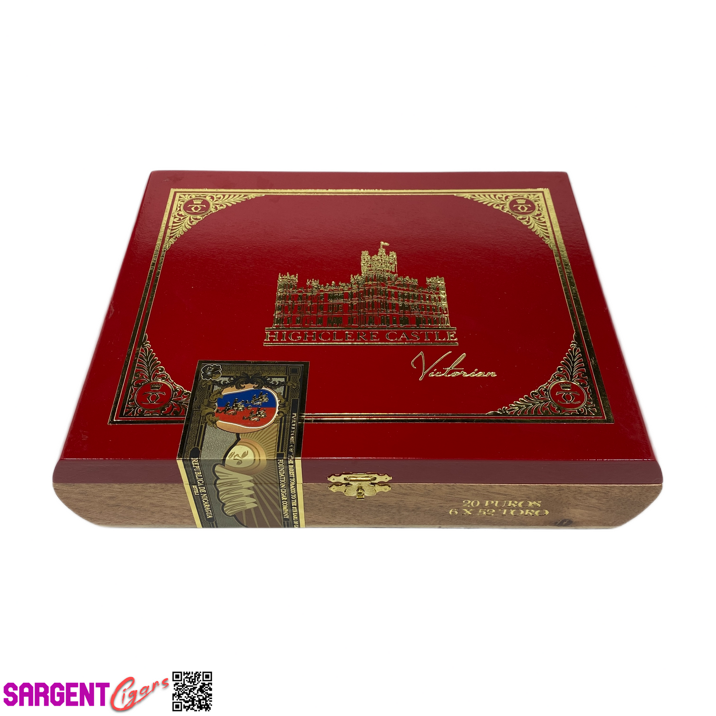 Highclere Castle Toro Empty Wooden Cigar Box 9.75x7.25x2.25