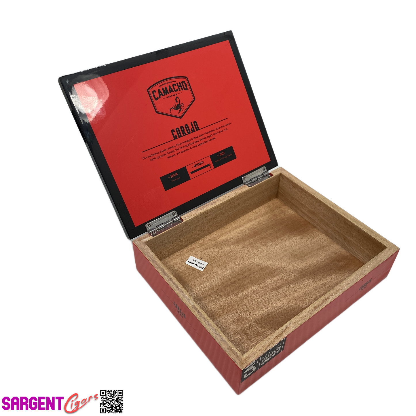 Camacho Corojo Toro Empty Wooden Cigar Box 8.75x7x2.25