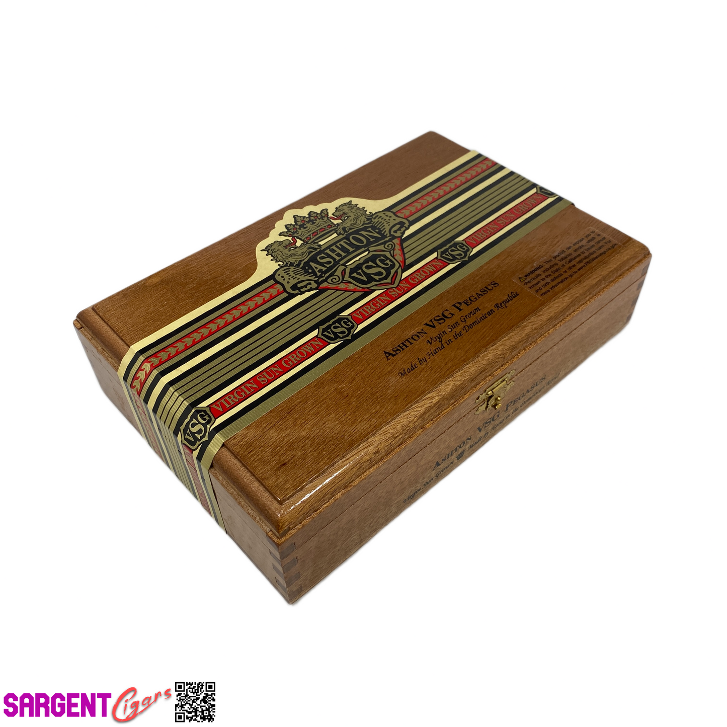 Ashton VSG Pegasus Empty Wooden Cigar Box 9x6x2.5