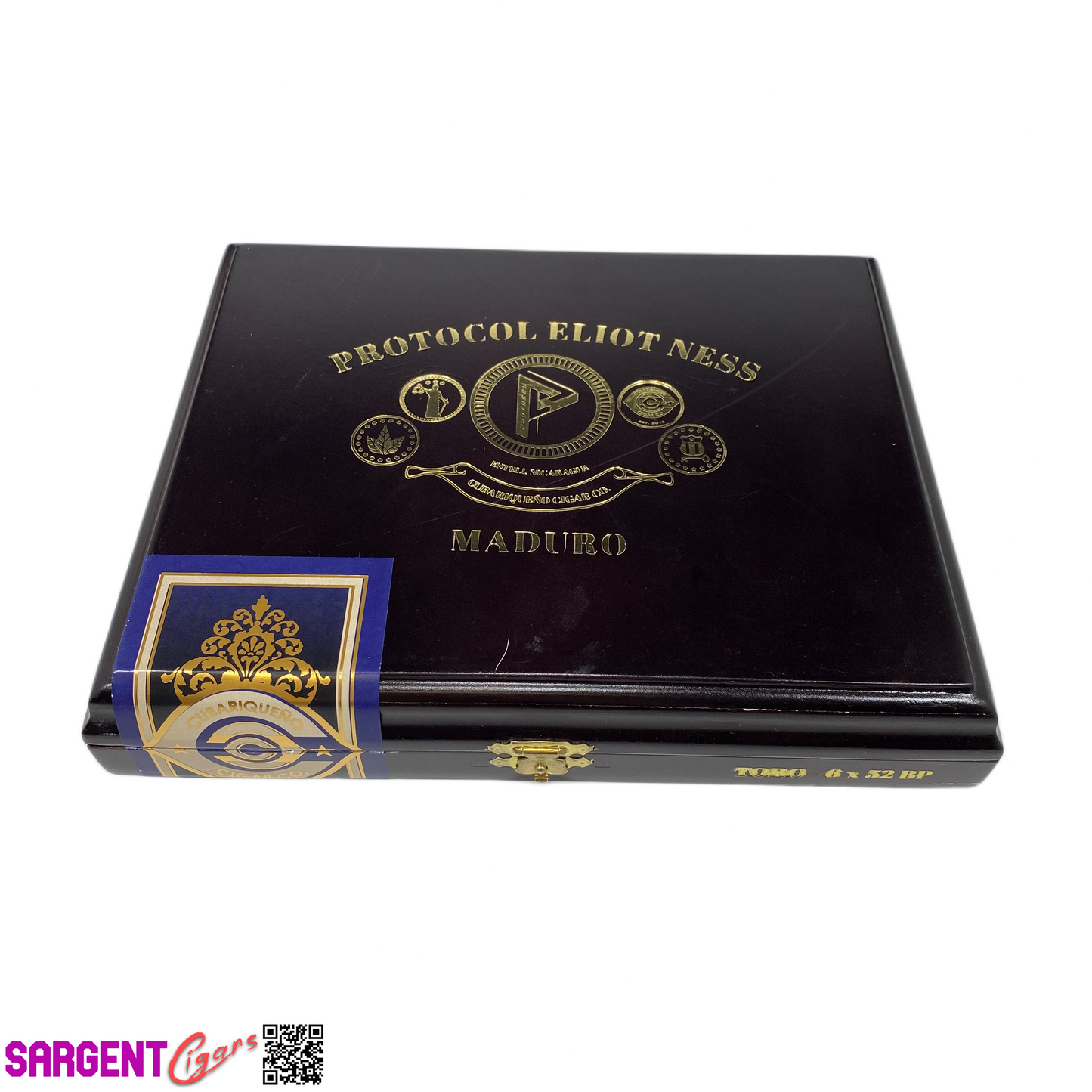 Protocol Eliot Ness Maduro Toro Empty Wooden Cigar Box 9x7x1.5