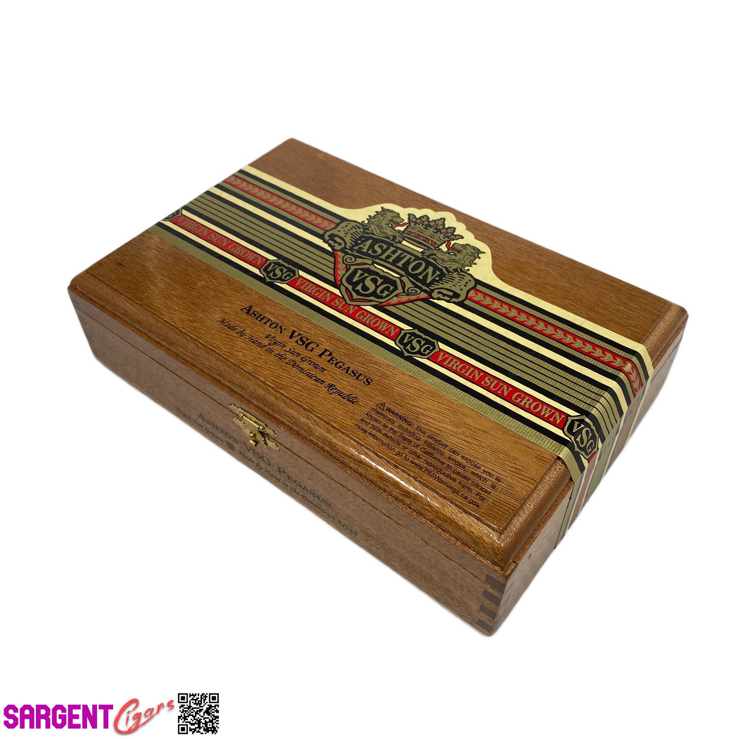 Ashton VSG Pegasus Empty Wooden Cigar Box 9x6x2.5