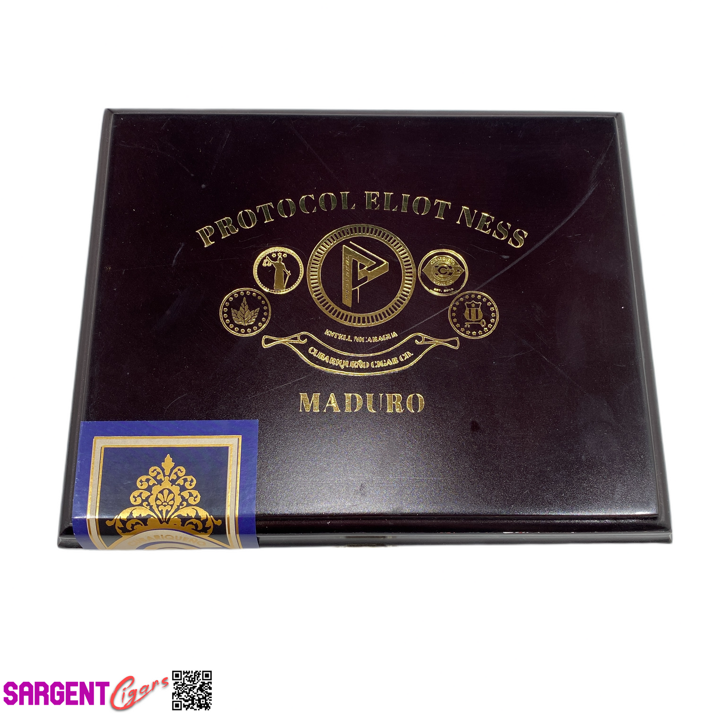 Protocol Eliot Ness Maduro Toro Empty Wooden Cigar Box 9x7x1.5