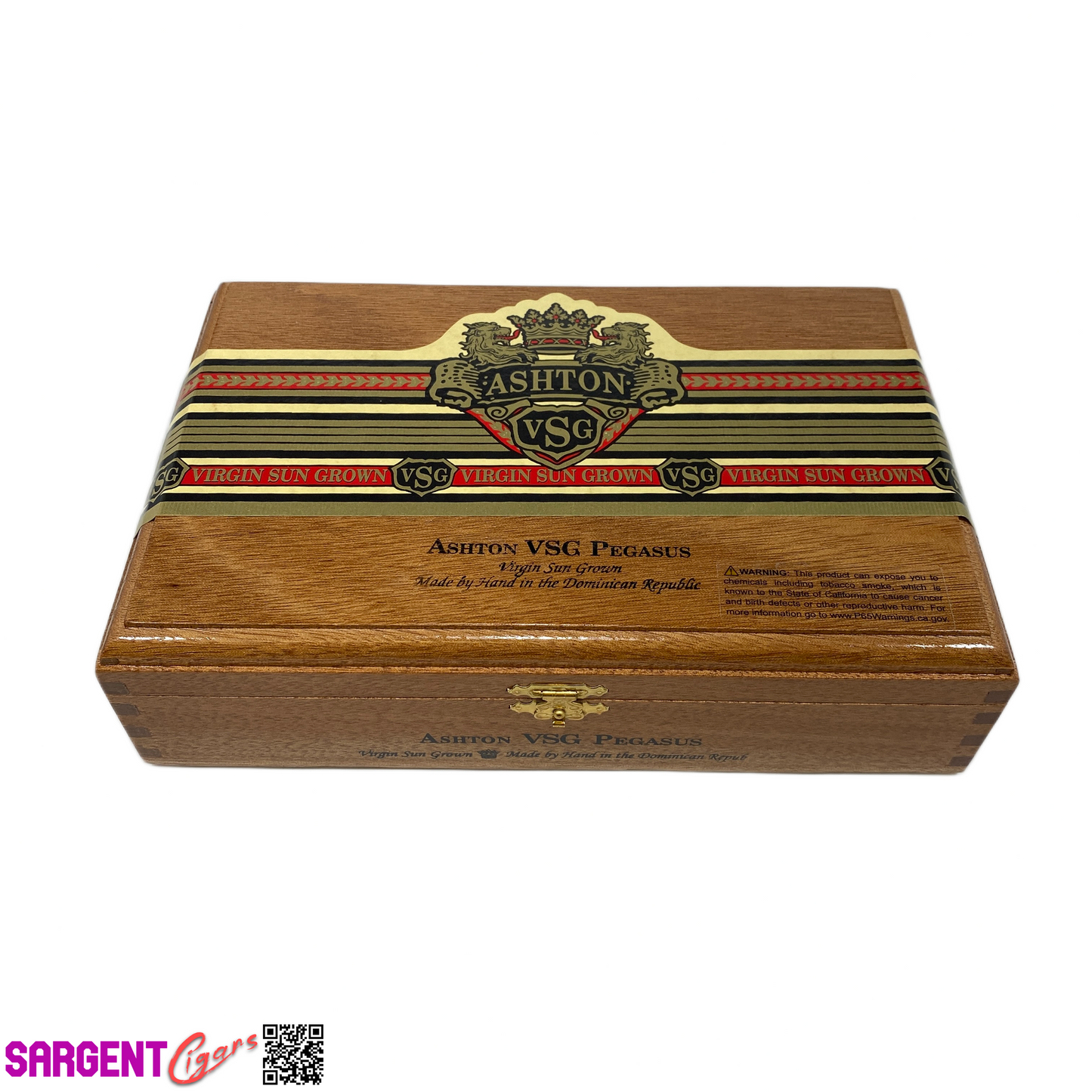 Ashton VSG Pegasus Empty Wooden Cigar Box 9x6x2.5