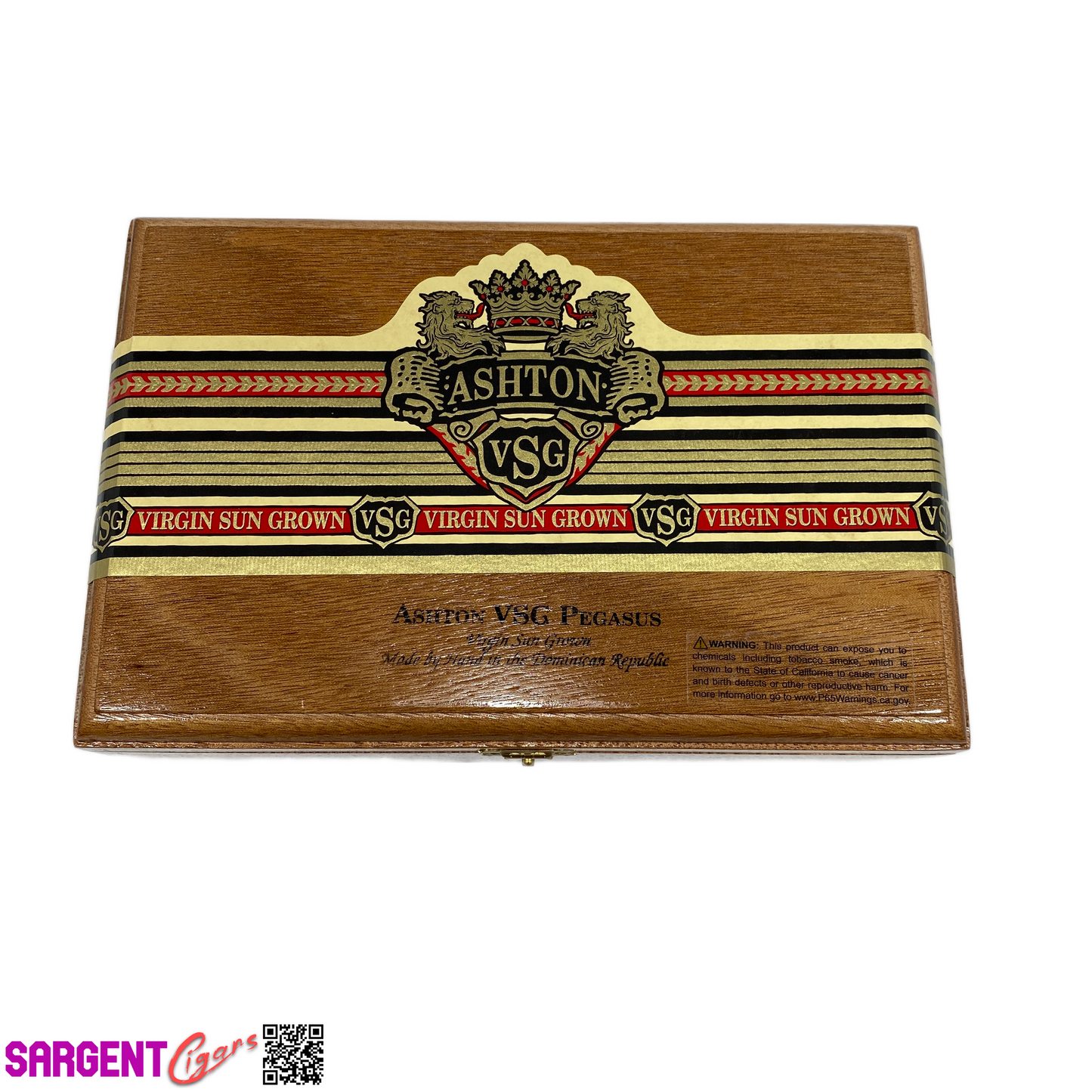 Ashton VSG Pegasus Empty Wooden Cigar Box 9x6x2.5
