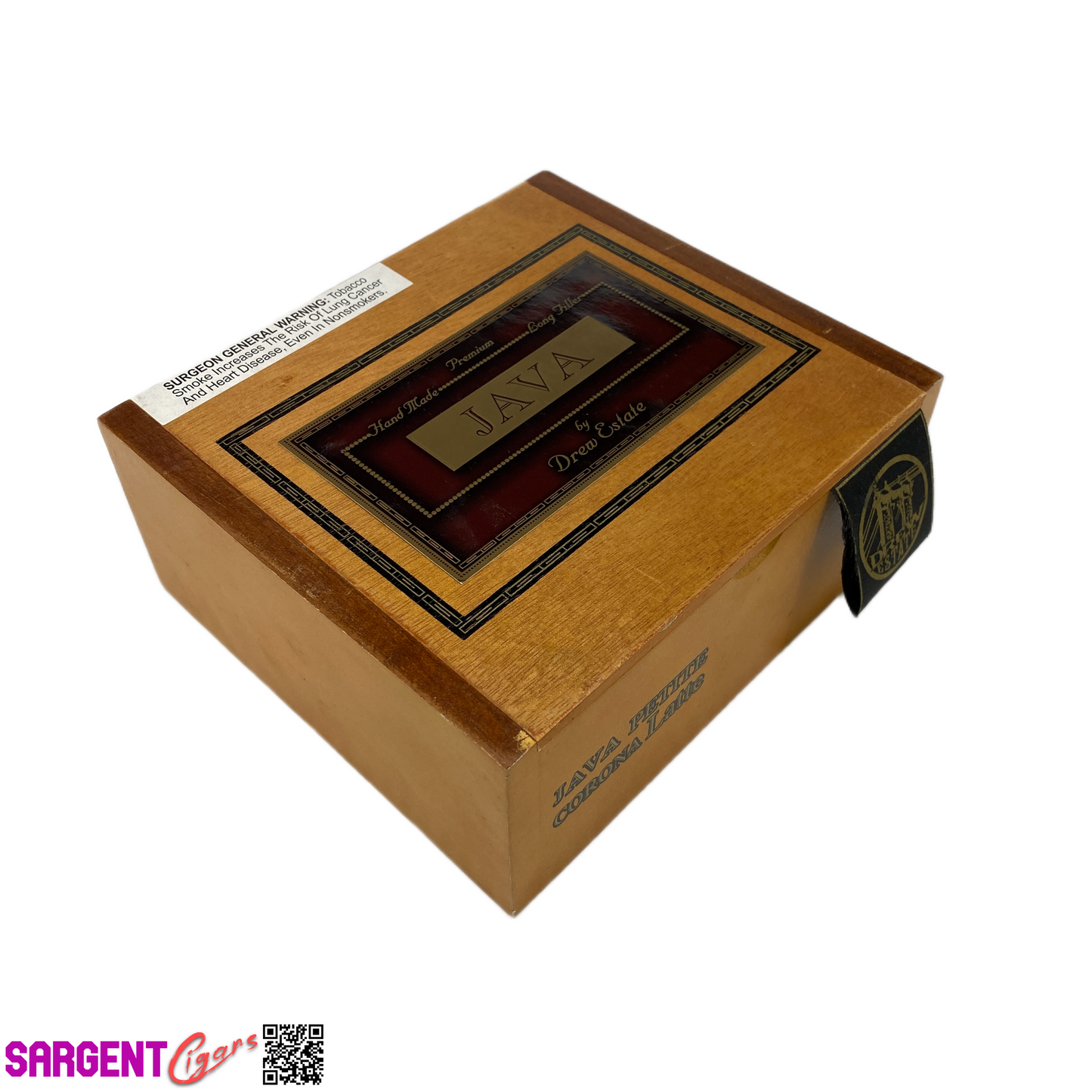 Java Latte Petite Corona Empty Wooden Cigar Box 7x6.25x3