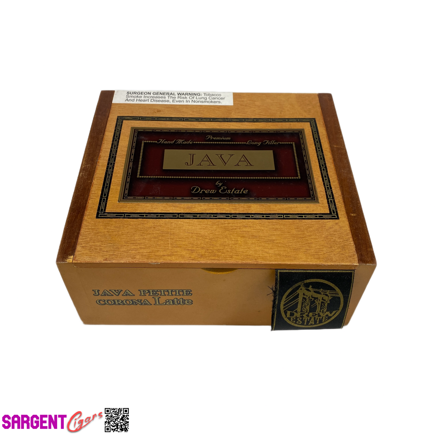 Java Latte Petite Corona Empty Wooden Cigar Box 7x6.25x3
