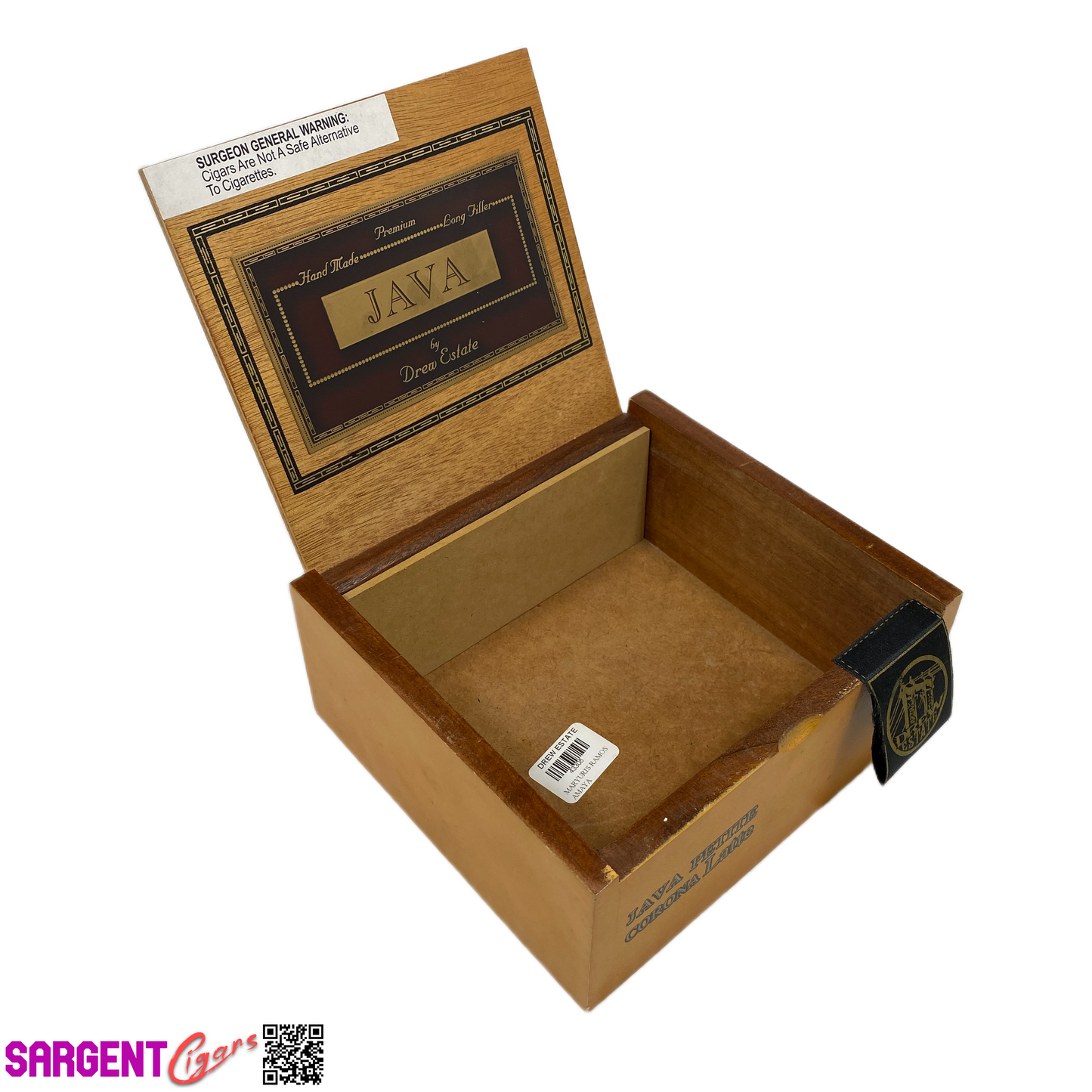 Java Latte Petite Corona Empty Wooden Cigar Box 7x6.25x3