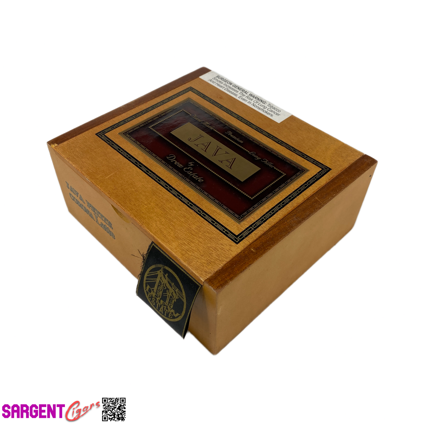 Java Latte Petite Corona Empty Wooden Cigar Box 7x6.25x3