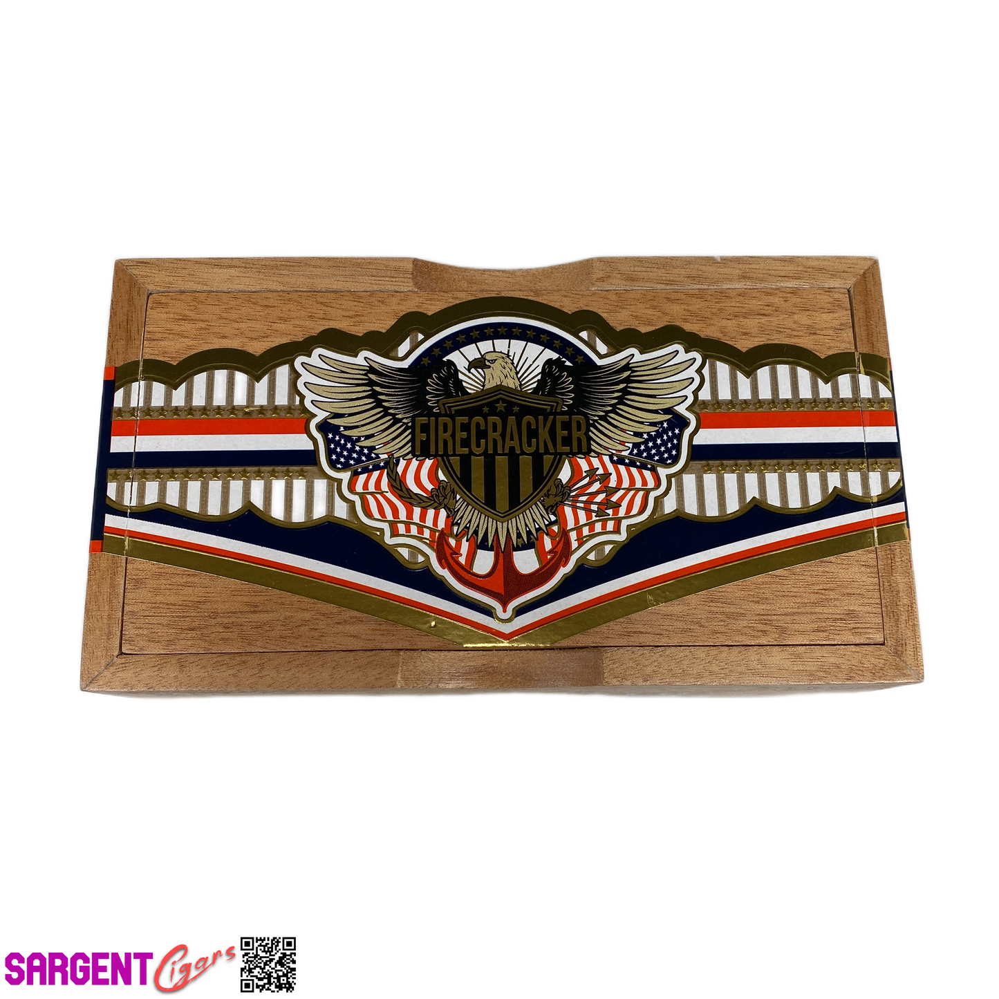 United Cigars Firecracker Empty Wooden Cigar Box 8.25x4.75x3.25