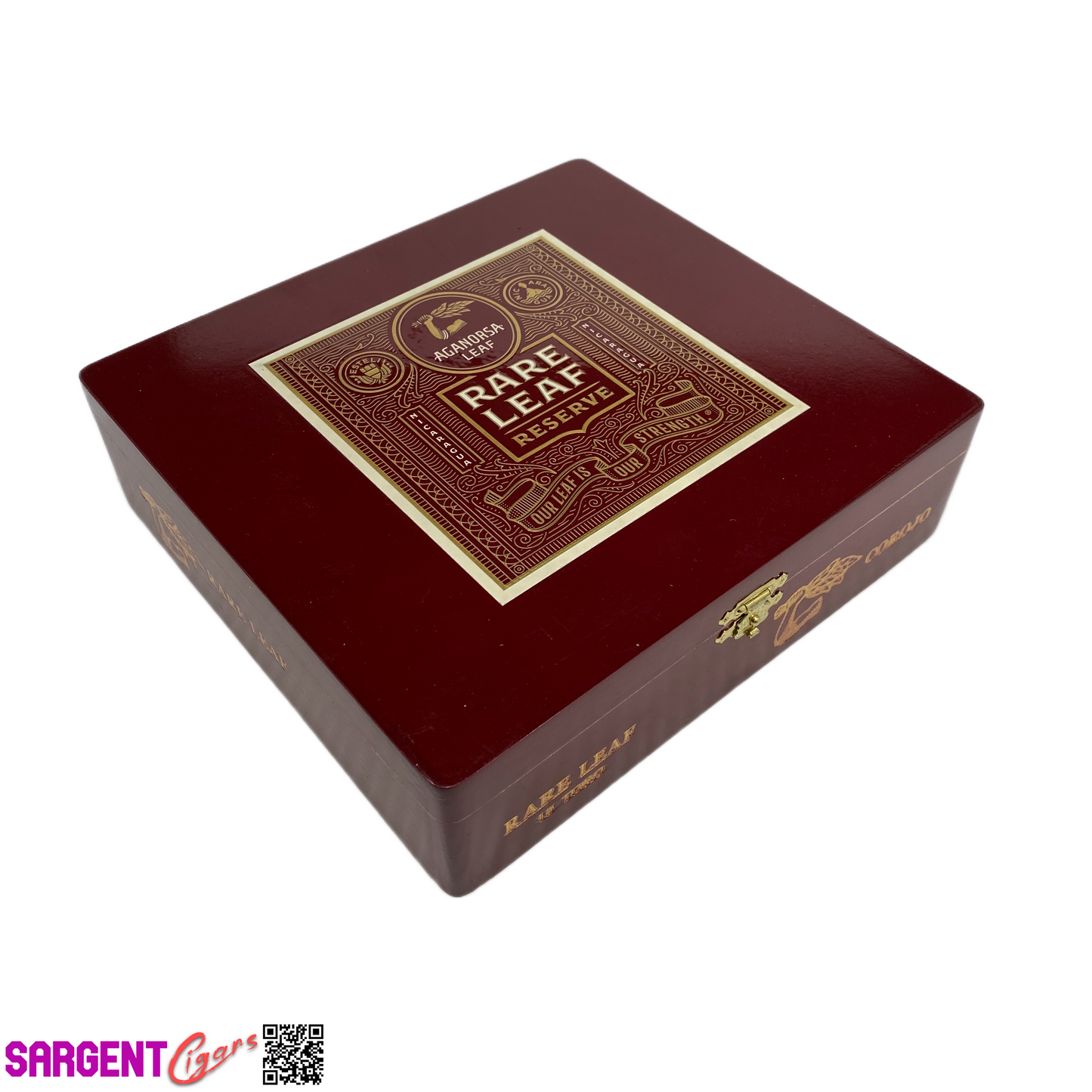 Aganorsa Leaf Rare Leaf Corojo Toro Empty Wooden Cigar Box 7.75x7.25x2