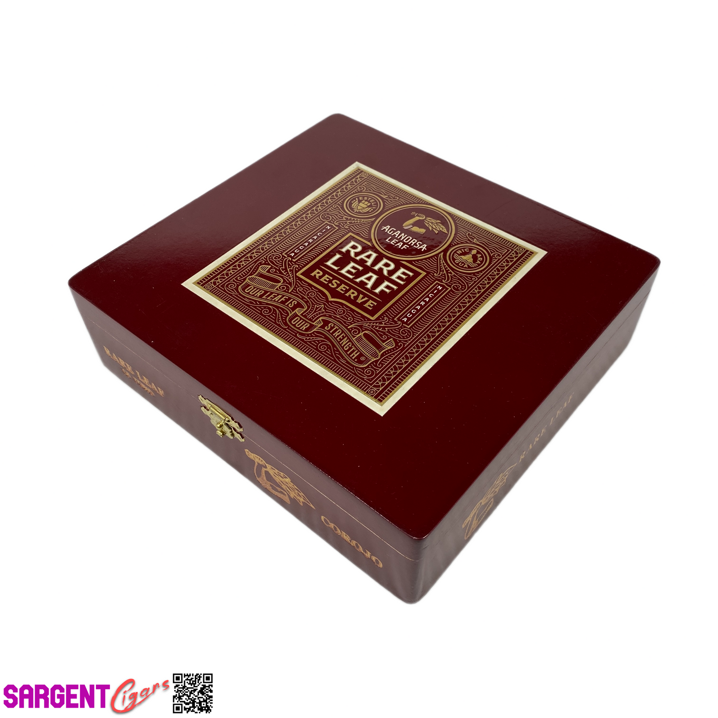 Aganorsa Leaf Rare Leaf Corojo Toro Empty Wooden Cigar Box 7.75x7.25x2