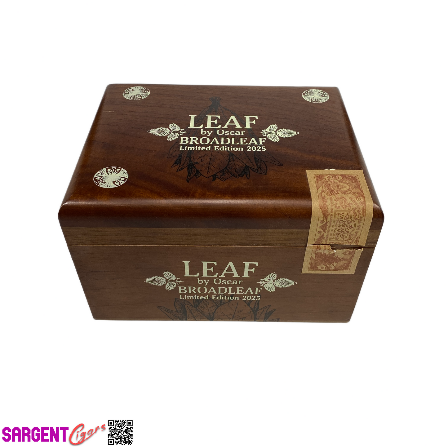 Oscar Valladares Leaf Broadleaf 2025 Empty Wooden Cigar Box 7.5x5.75x4.5