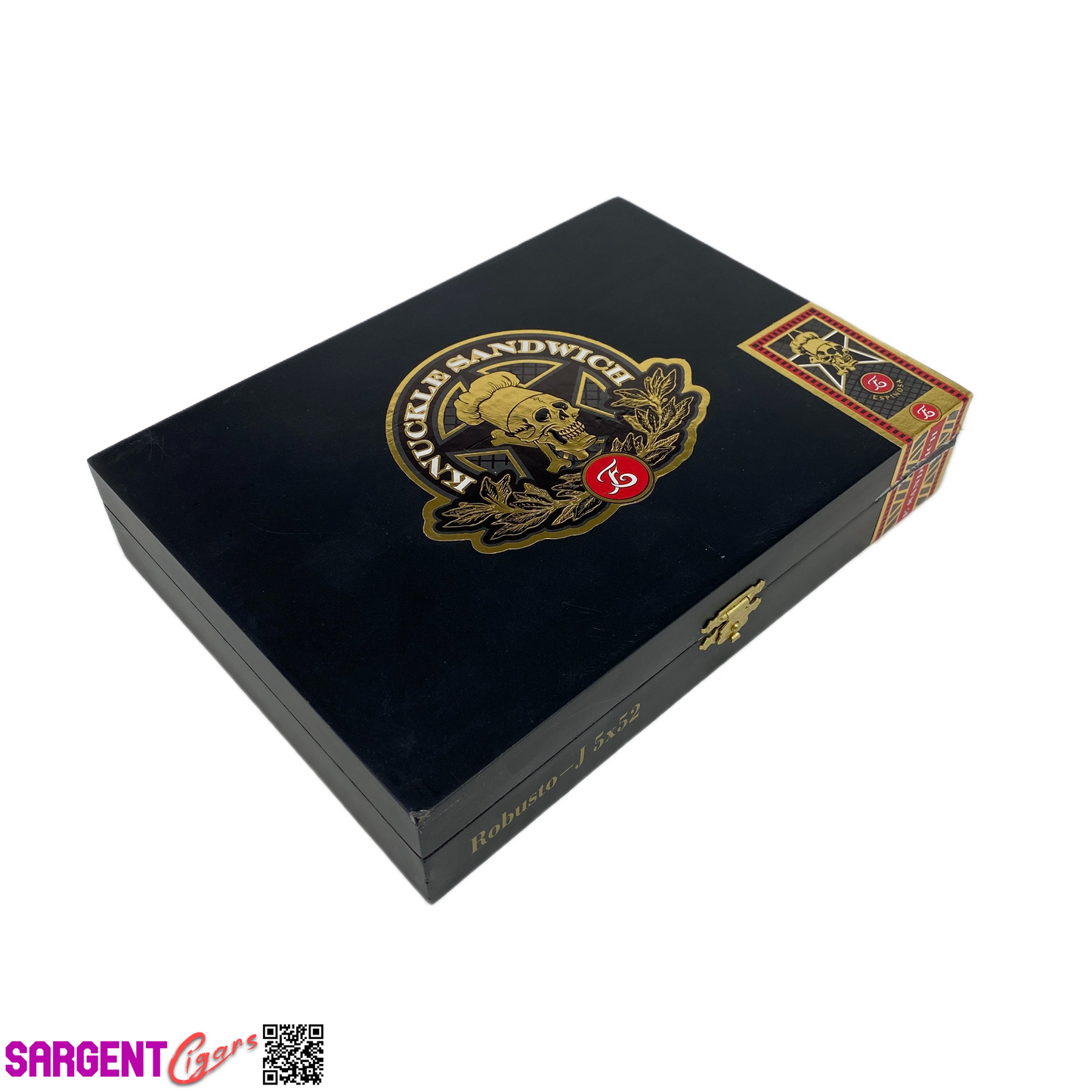 Guy Fieri Knuckle Sandwich Maduro Robusto Empty Wooden Cigar Box 8.5x6.25x1.75