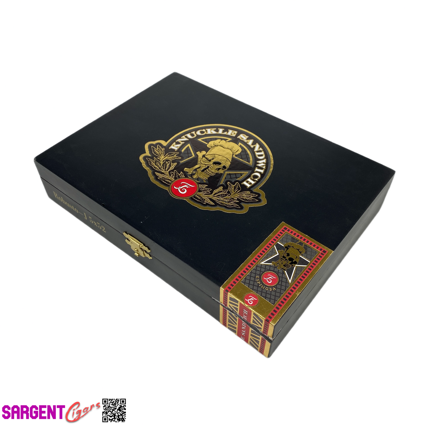 Guy Fieri Knuckle Sandwich Maduro Robusto Empty Wooden Cigar Box 8.5x6.25x1.75