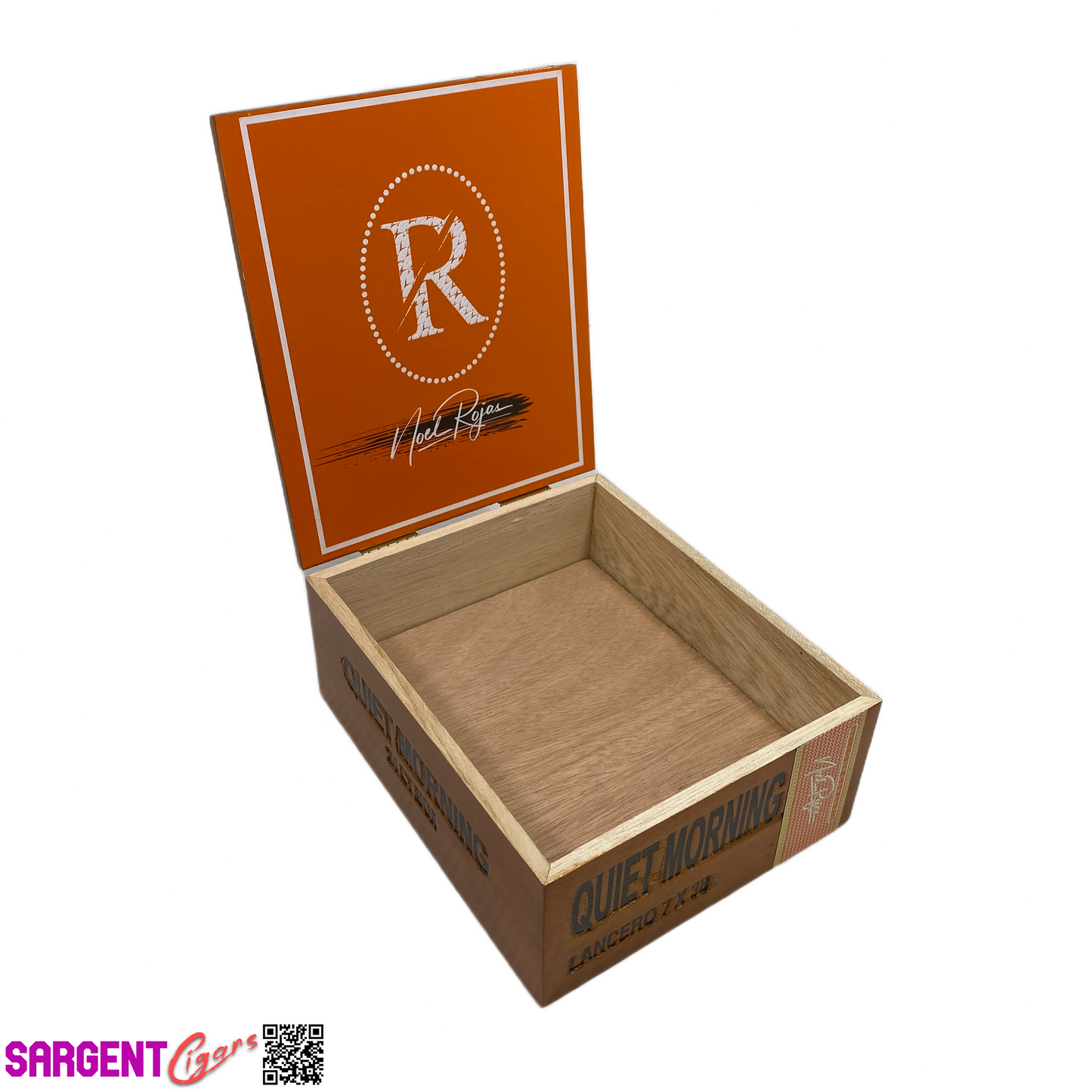 Rojas Quiet Morning Lancero Empty Wooden Cigar Box 6.5x8x3.25