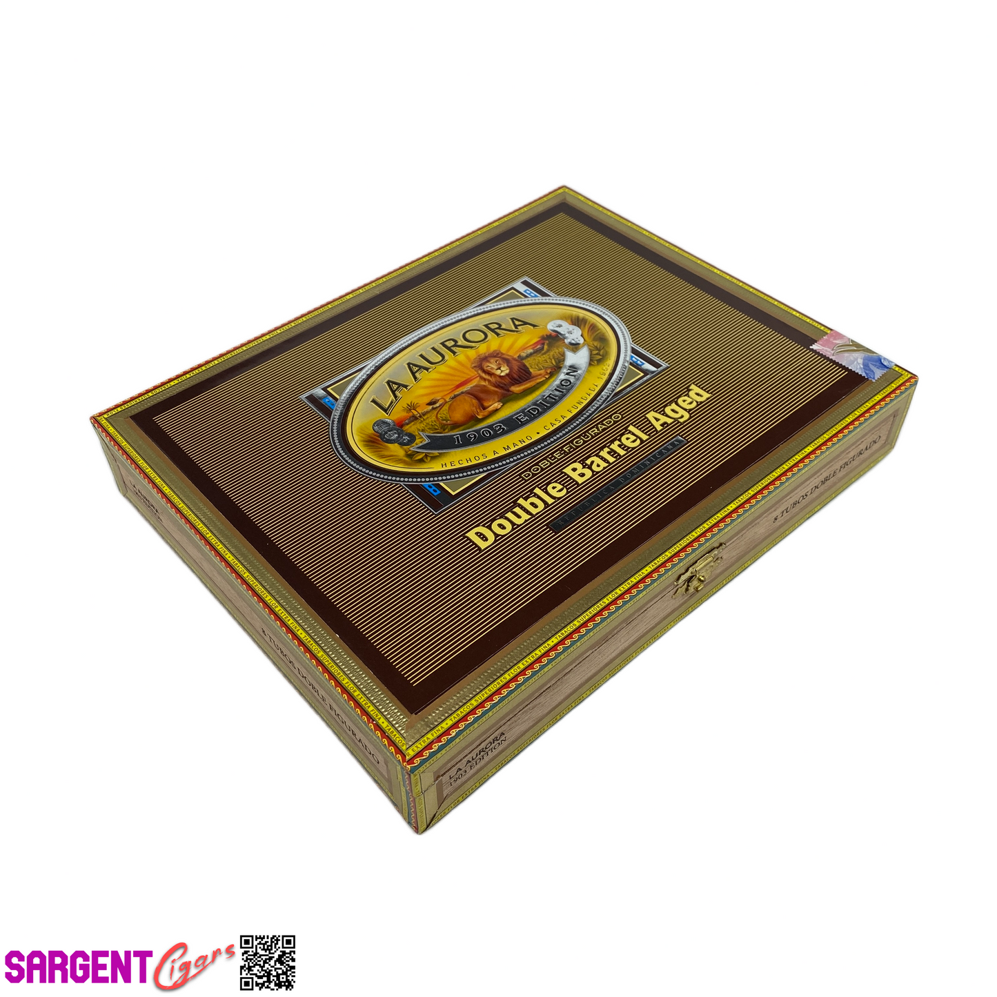 La Aurora Doble Figurado Empty Wooden Cigar Box 10x8x1.5