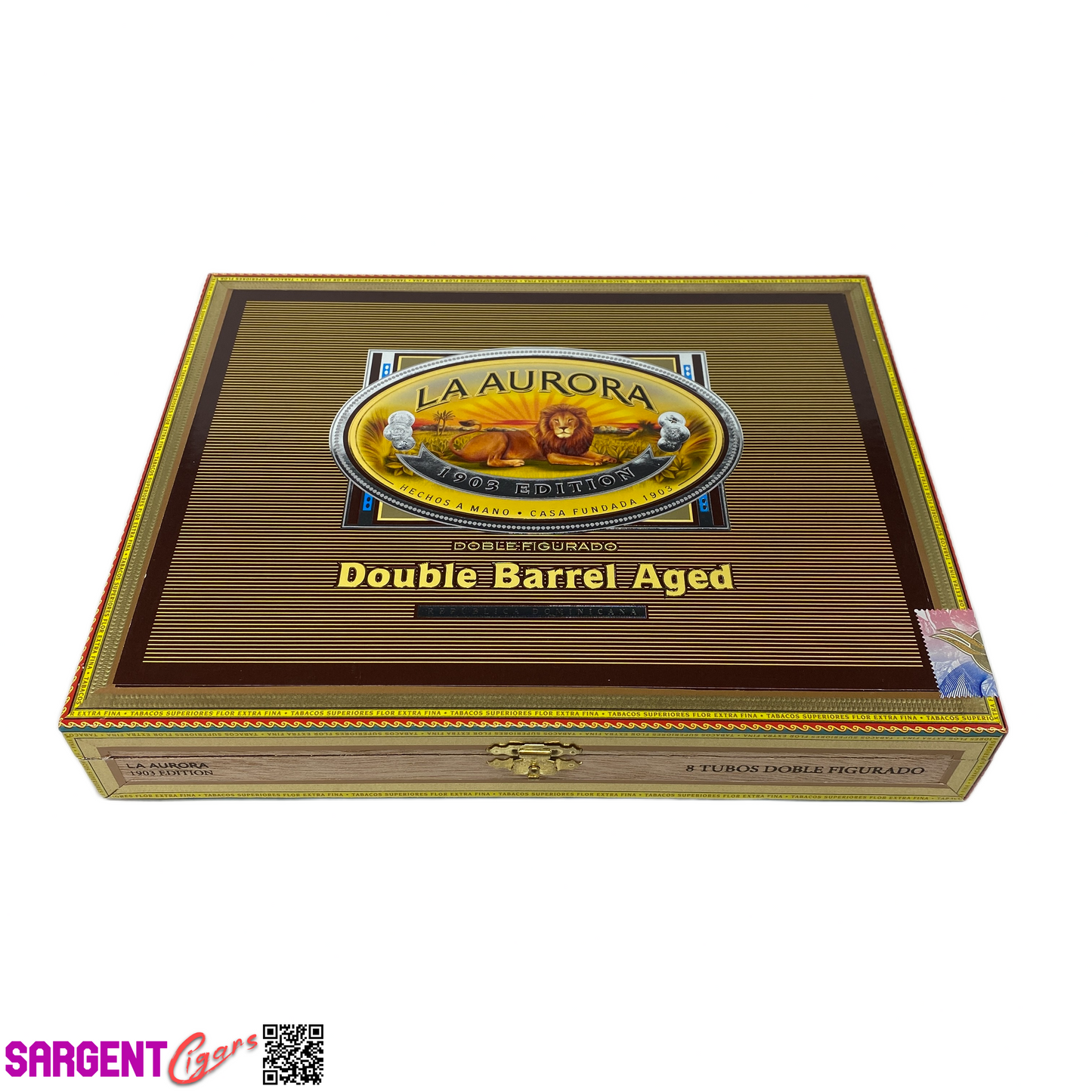 La Aurora Doble Figurado Empty Wooden Cigar Box 10x8x1.5