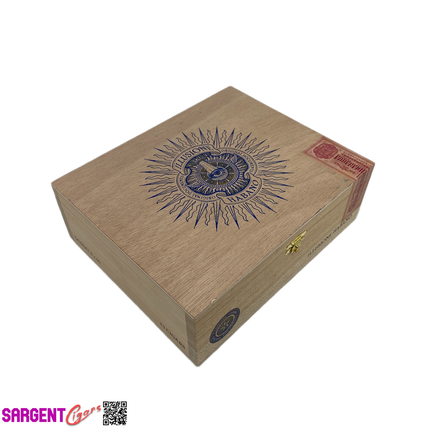 Illusione Gordo Empty Wooden Cigar Box 8.75x7.25x3