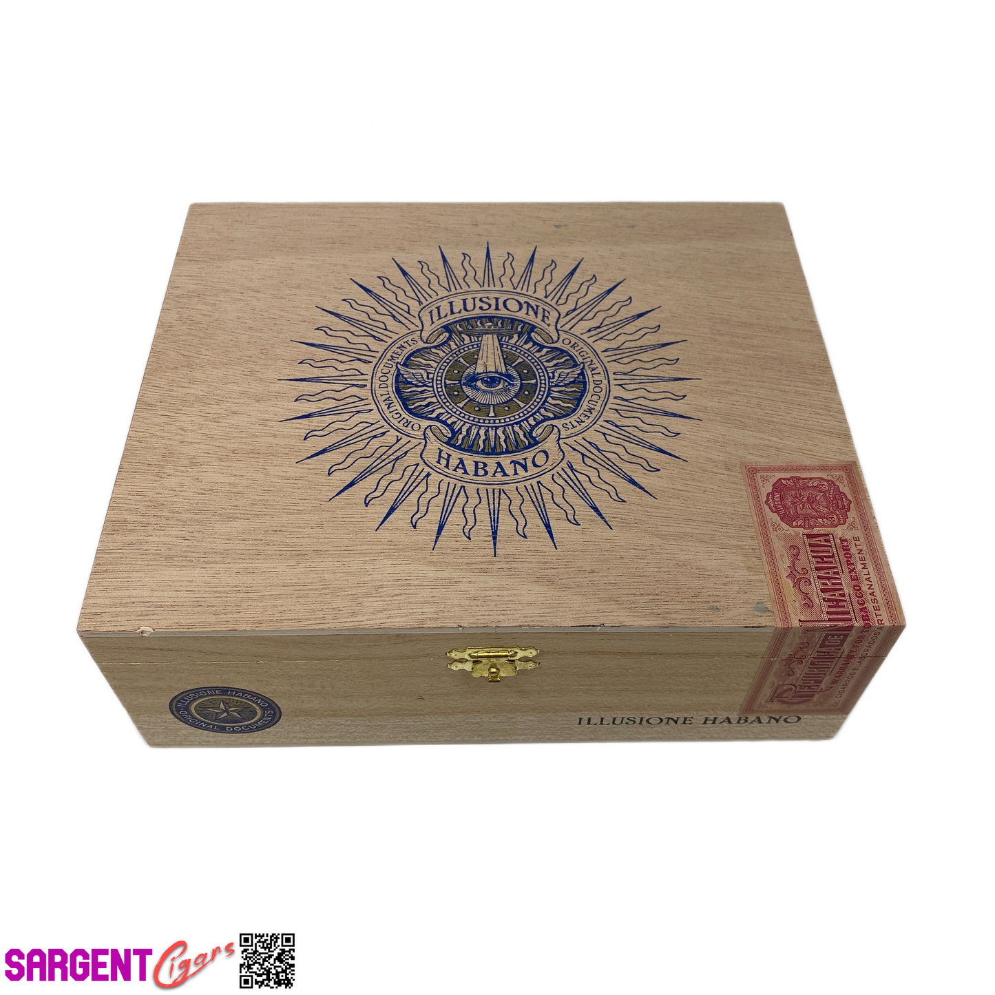 Illusione Gordo Empty Wooden Cigar Box 8.75x7.25x3