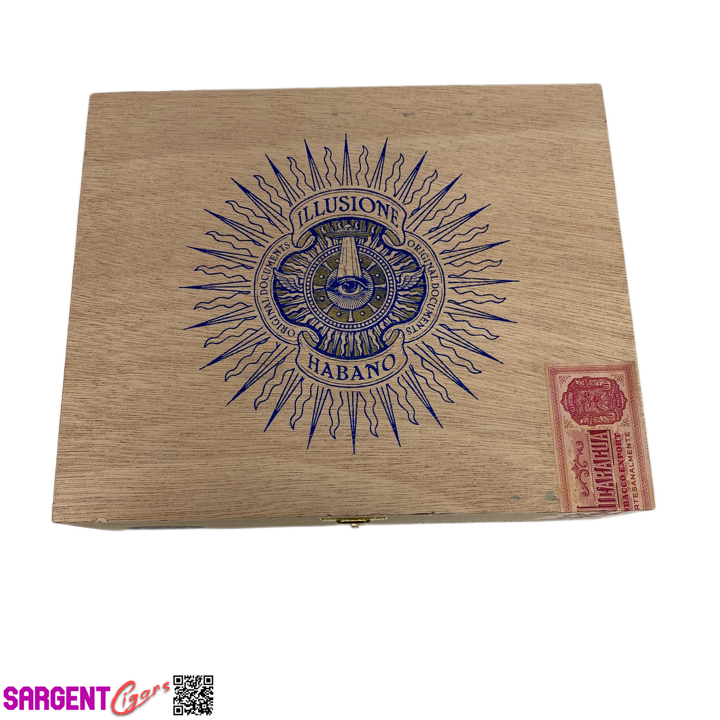 Illusione Gordo Empty Wooden Cigar Box 8.75x7.25x3