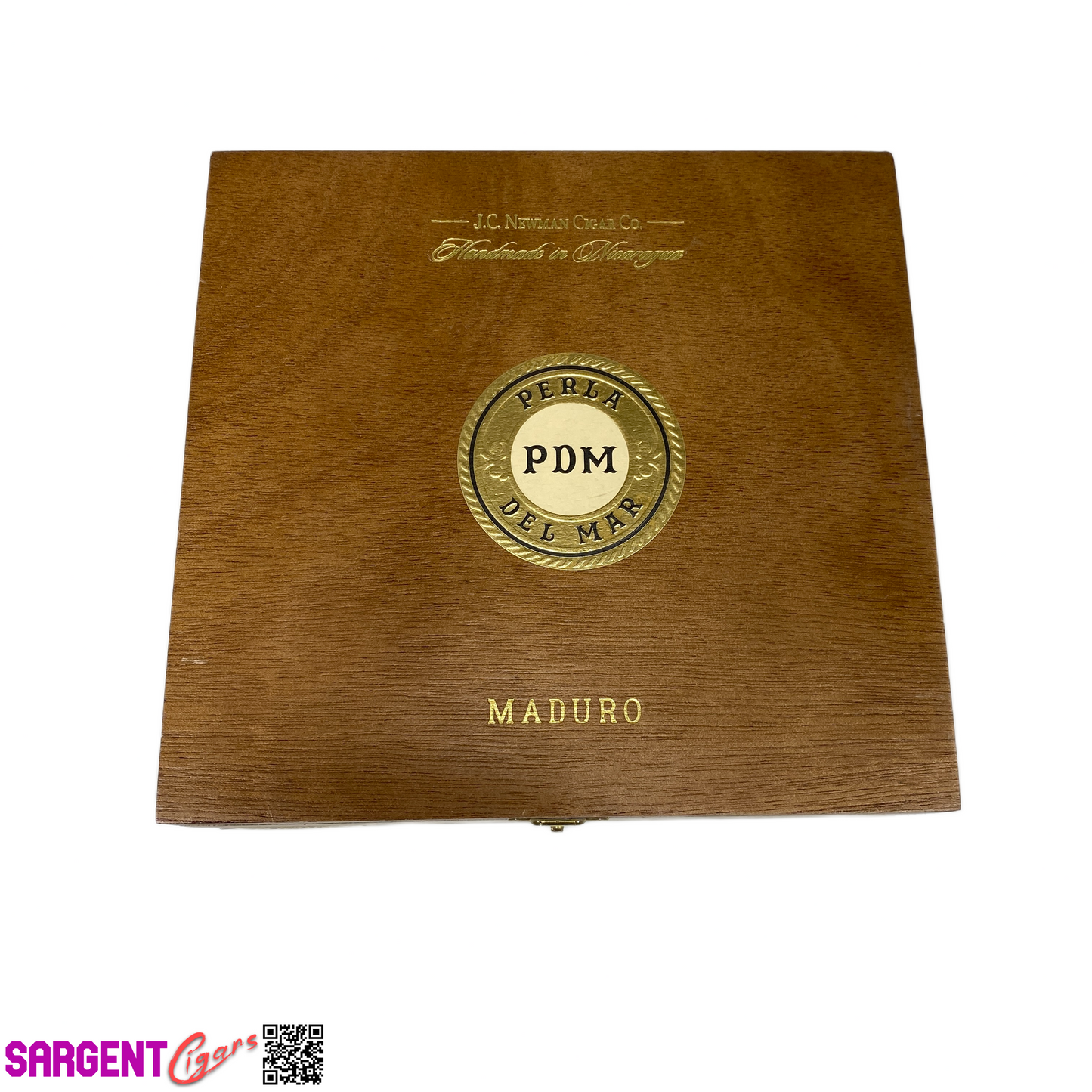 Perla Del Mar Maduro Double Toro Empty Wooden Cigar Box 7.5x7.25x3.5