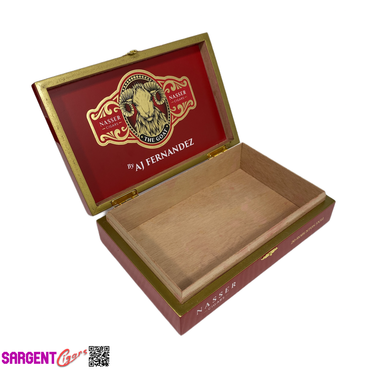 Nasser The Goat Robusto Empty Wooden Cigar Box 9.5x6.25x2