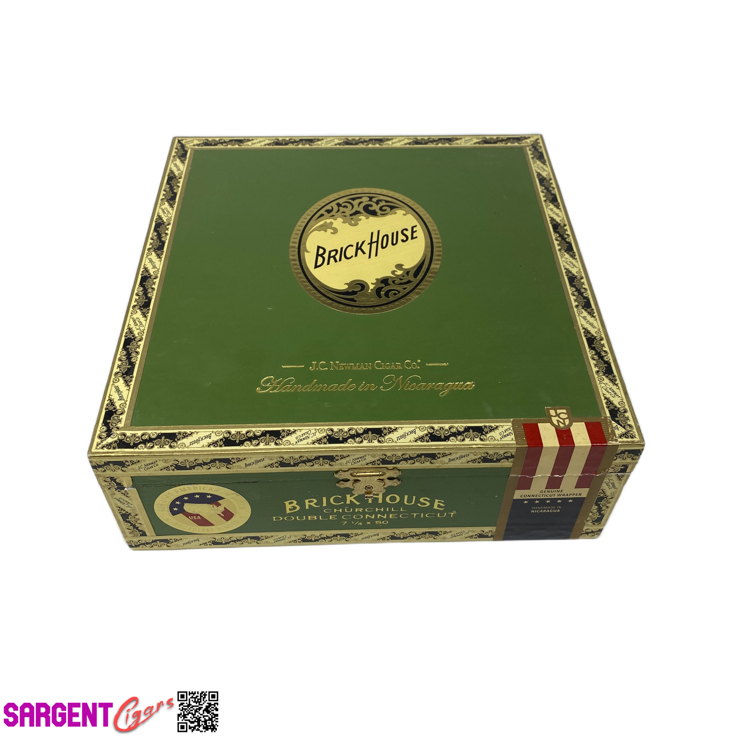 BrickHouse Connecticut Churchill Empty Wooden Cigar Box 8x8.5x2.75