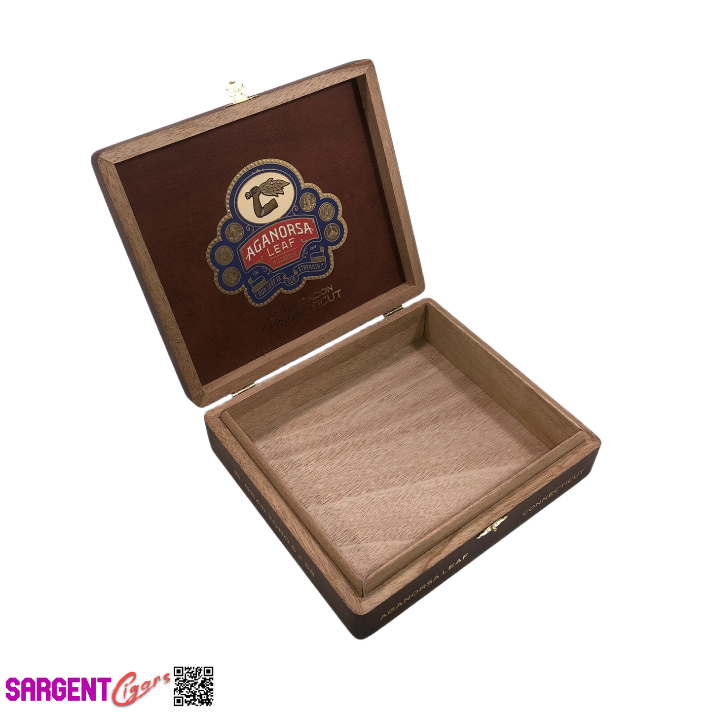 Aganorsa Leaf Validacion Conn Gran Toro Empty Wooden Cigar Box 8.25x7.25x2