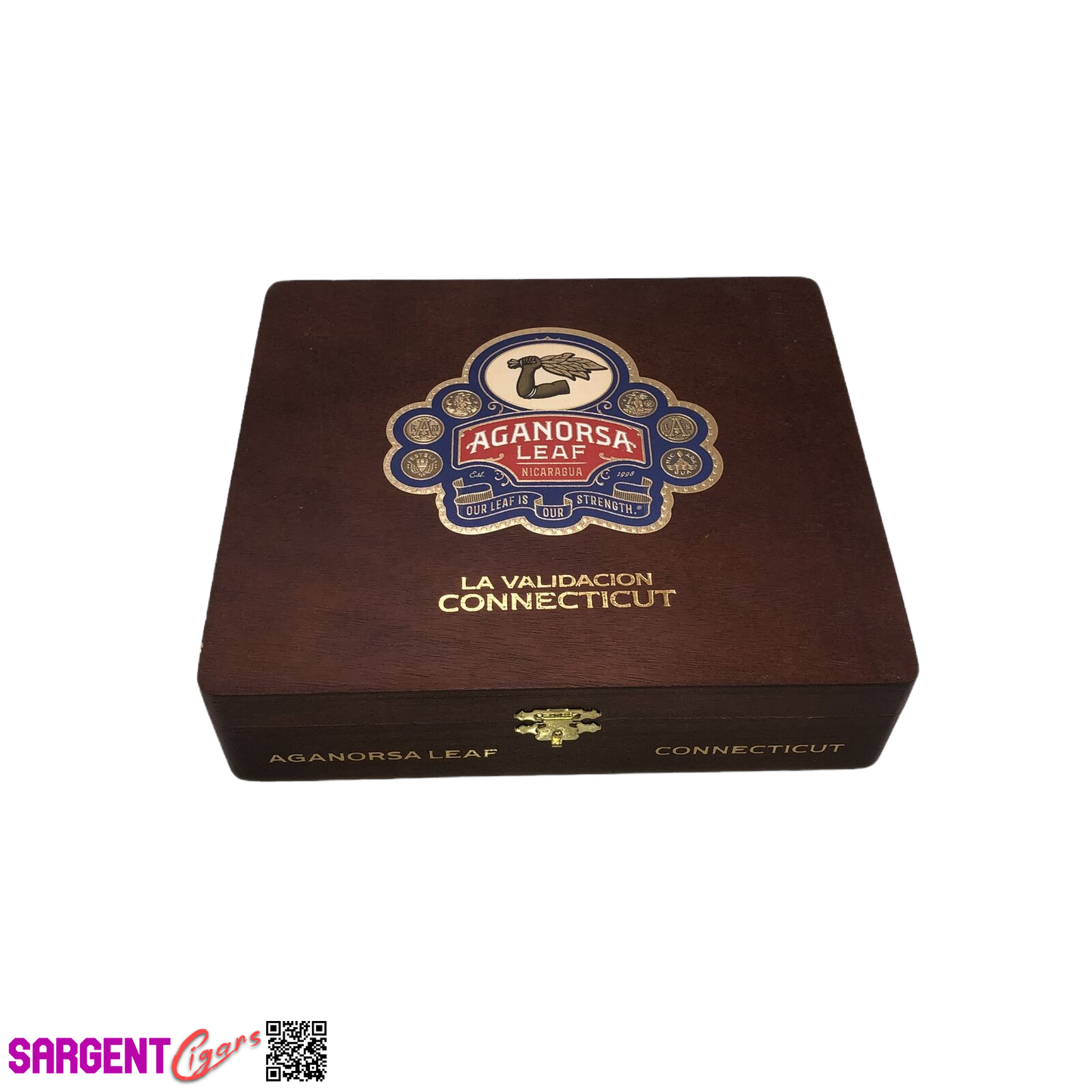 Aganorsa Leaf Validacion Conn Gran Toro Empty Wooden Cigar Box 8.25x7.25x2