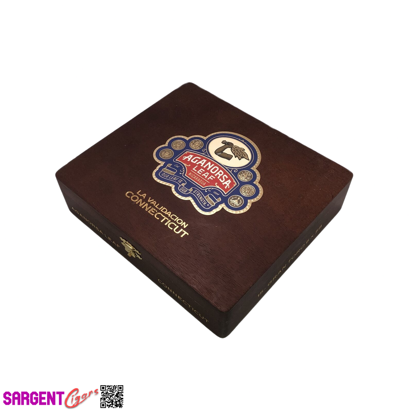 Aganorsa Leaf Validacion Conn Gran Toro Empty Wooden Cigar Box 8.25x7.25x2